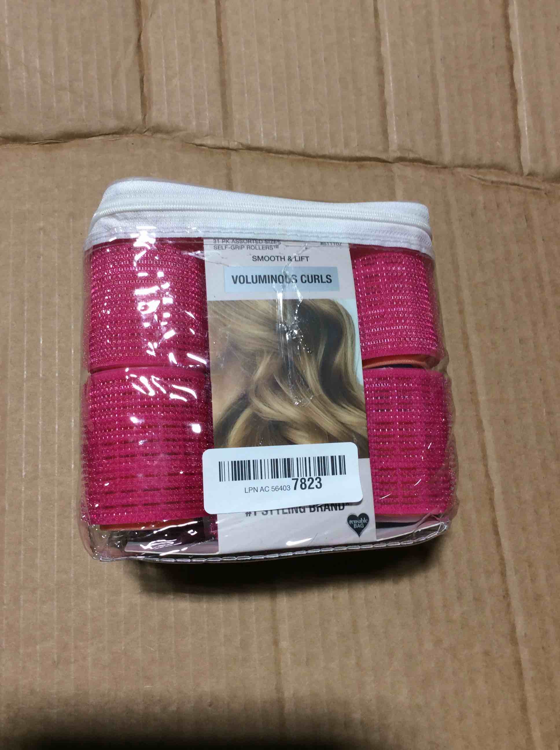 Condition photo showing Good Condition for Conair Heatless Hair Curlers, Self-Grip Hair Rollers for Women Provide Lift & Volume, Assorted Sizes & Colors, 31 Count with Reusable Zippered Bag Assorted Colors