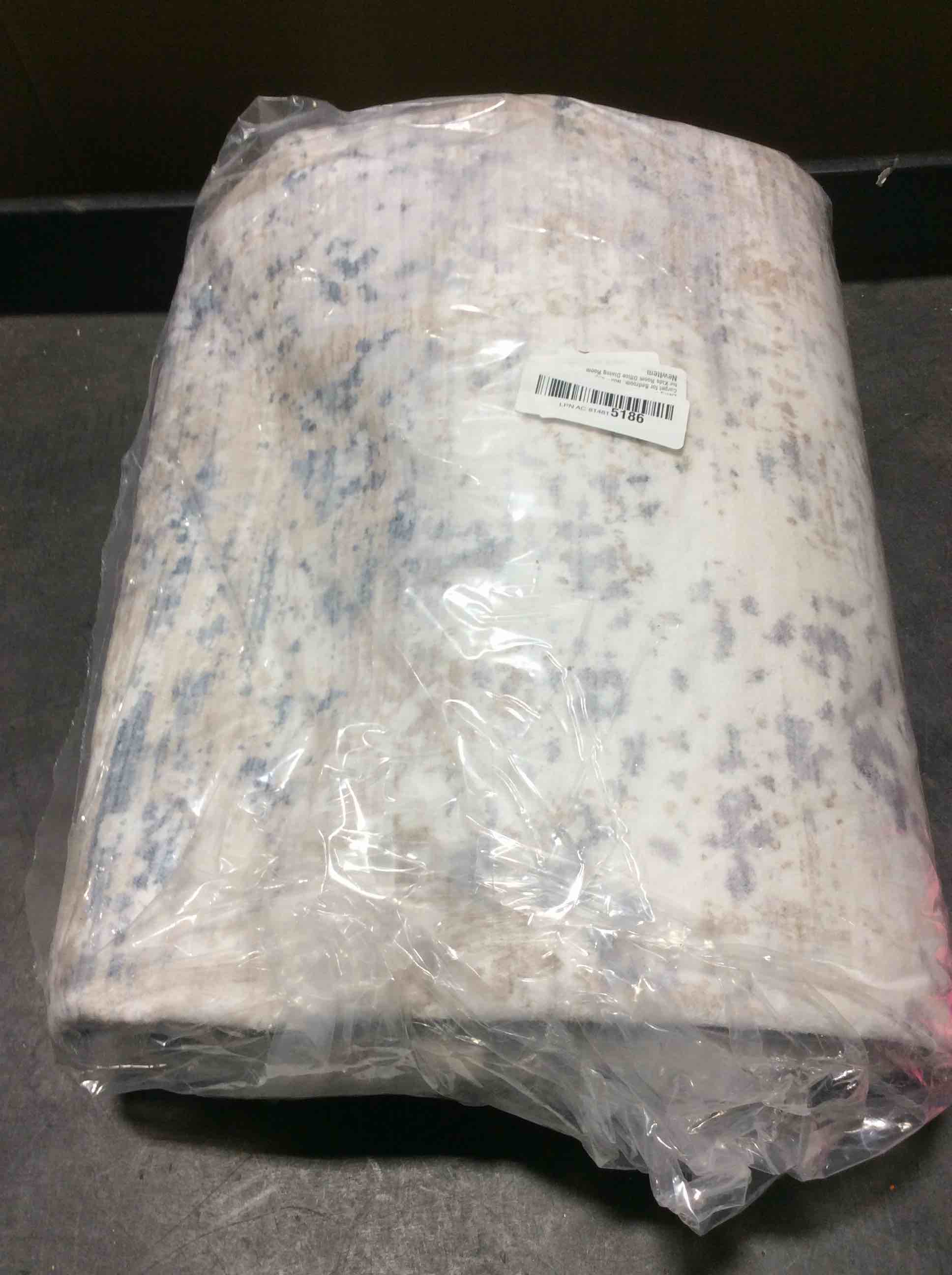 Condition photo showing Good Condition for Washable Rugs 5x7 Area Rugs for Living Room, Blue Beige Modern Abstract Carpet for Bedroom, Non-Slip Soft Accent Rug for Kids Room Office Dining Room 5' x 7' (Rectangular) Blue Beige