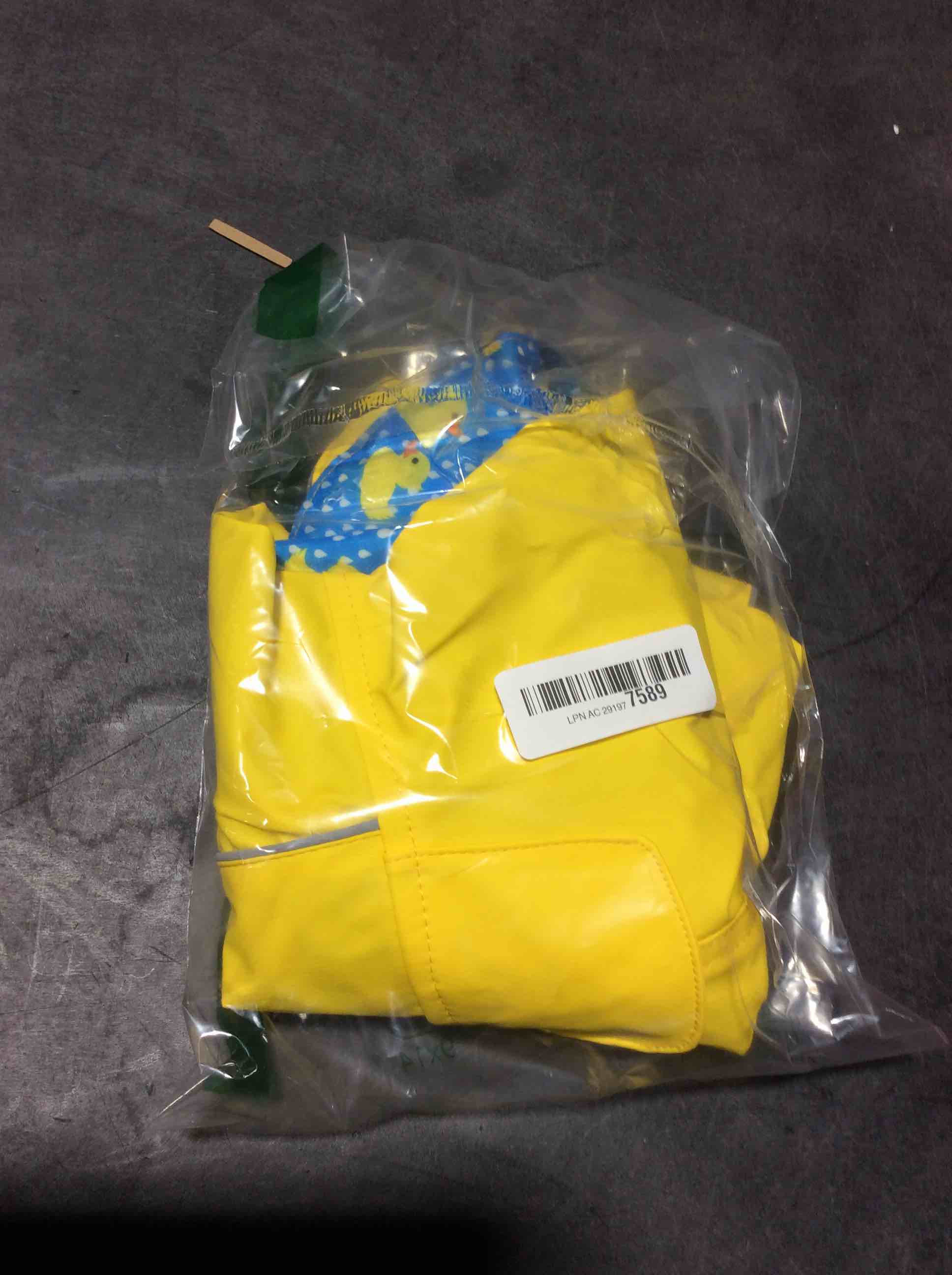 Condition photo showing Good Condition for Kimee Dog Raincoat Reversible, Single Side Slicker Poncho Adjustable Waterproof Dog Rain Jacket with Leash Hole/Reflective Stripe Hooded Snowproof Windproof Clothes for Small to 3X-Large Dogs, L Yellow Large