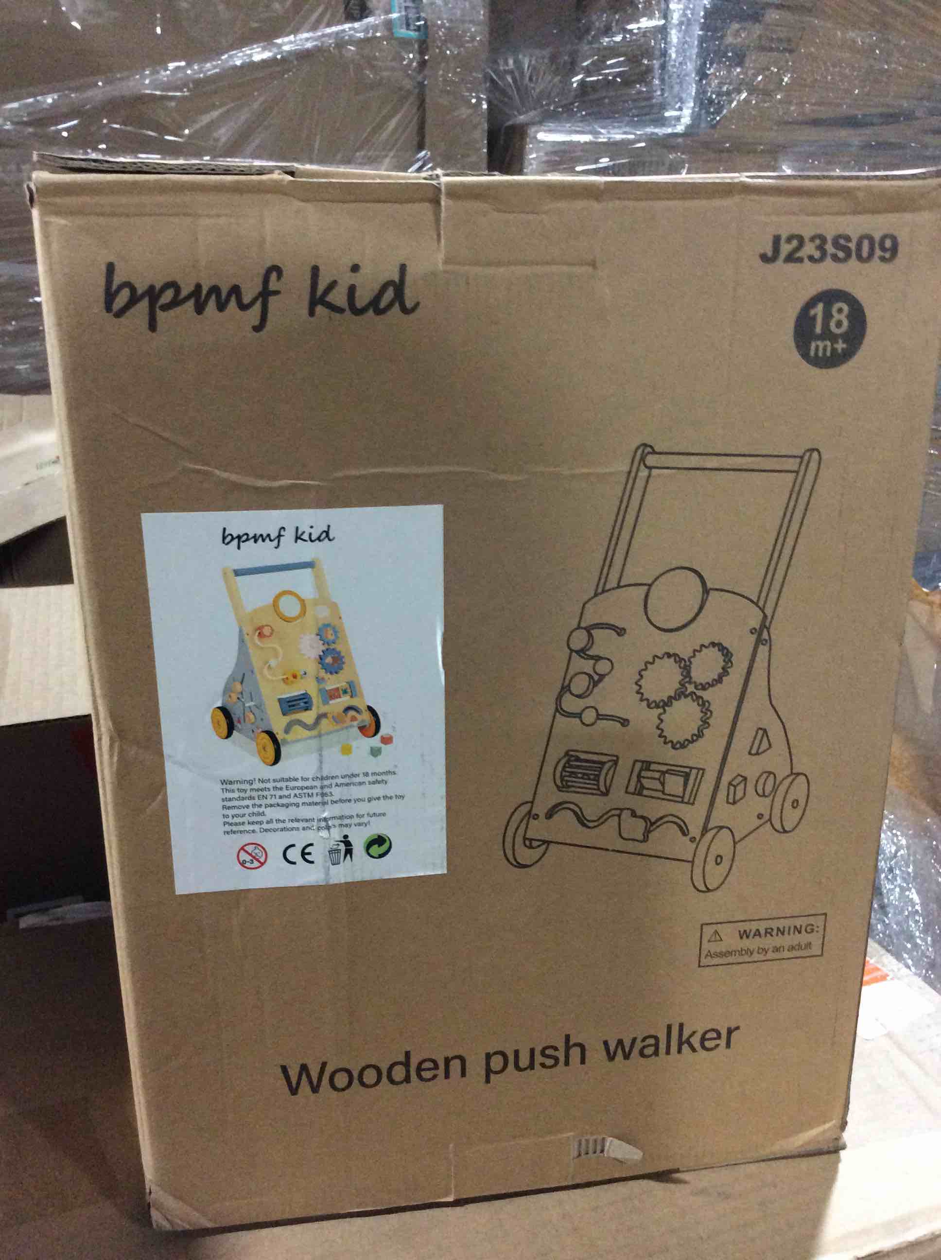 Condition photo showing Good Condition for Tiny Land Wooden Baby Walker with Adjustable Speed, Montessori Activity Push Walker Toy for Toddlers, Baby Gift Parents Love for Boys & Girls(Morandi)