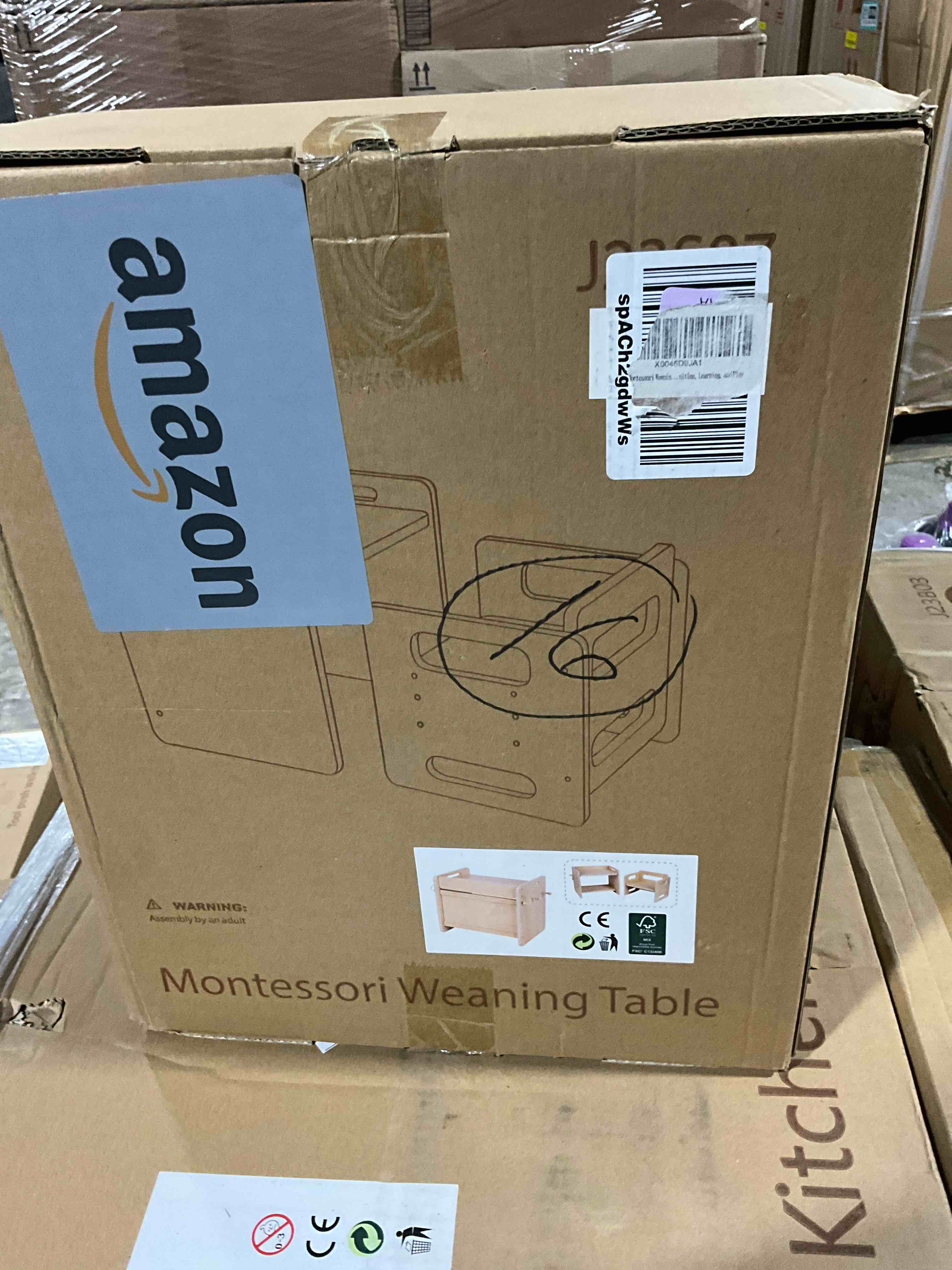 Condition photo showing New/Like New for Montessori Weaning Table and Chair Set - Adjustable Design for Toddlers, Ideal for Mealtime, Learning, and Play