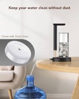 desktop water bottle dispenser, nerveol 5 gallon water dispenser portable electric water bottle pump for universal 1-5 gallon bottles type-c charging water jug pump for home office outdoor black