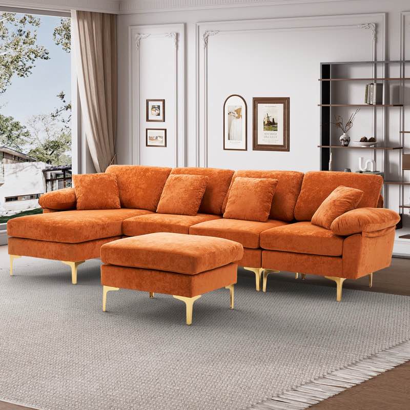 (incomplete box 3/3) Antelmo 4 - Piece Upholstered Sectional with Ottoman