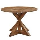 (incomplete box 1/2) Charlotte Pedestal Dining Table Driftwood - Buylateral: 45.25" Round, MDF, 4-Seater