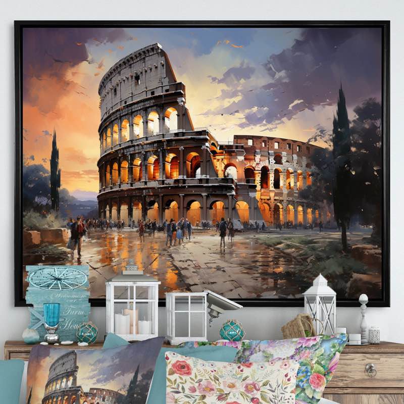 " Beige Italy Colosseum Colosseo "34”x44”