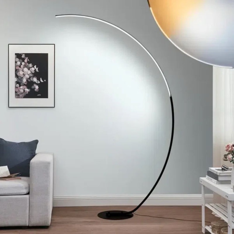 (incomplete) Arc Floor Lamps For Living Room, 65" Modern Led Floor Lamp With Remote Control, Dimmable 3 Color Temperature Tall Standing Lamp,Timing Reading Floor Lamp For Living Room,Office, Bedroom