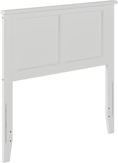 afi, madison twin solid wood panel headboard, white
