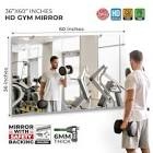 HD Tempered Gym Mirror 1/4 in. Thick 36 in. W x 60 in. H Safety-Backed Dance Studio Wall Mirror