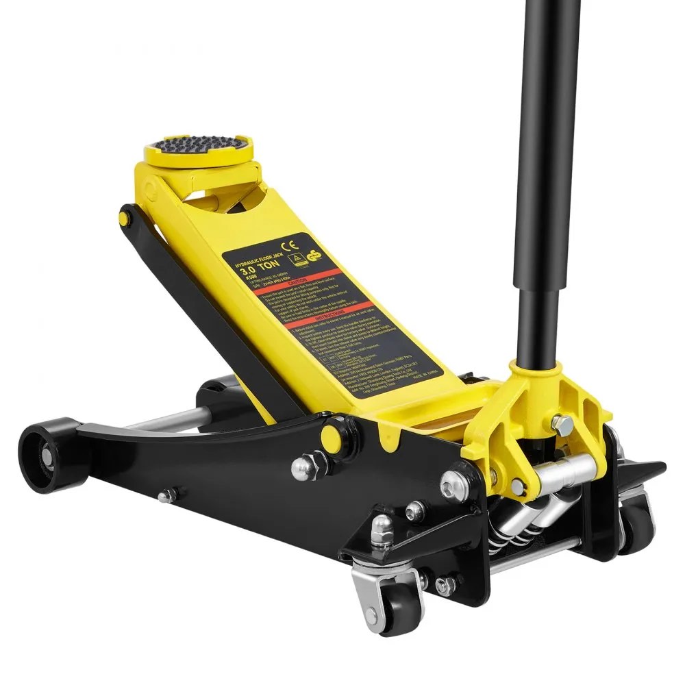 vevor floor jack, 3 ton low profile floor jack, heavy-duty steel racing floor jack with dual pistons quick lift pump, floor jack lifting range 3.35"-19.69"