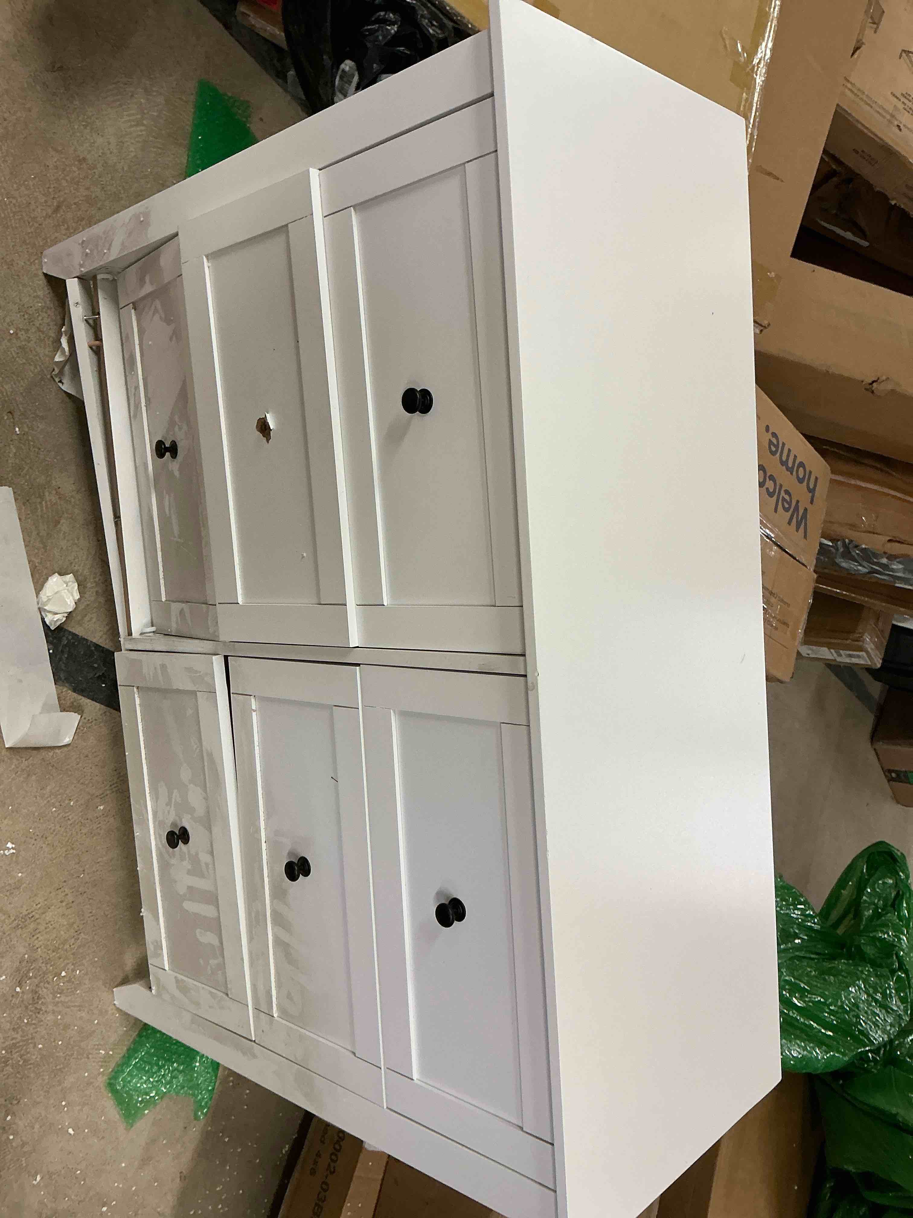 Condition photo showing item condition for IDEALHOUSE 6 Chest of Drawer Dresser, Modern Wood Storage Organizer Cabinet with Drawers for Bedroom, Living Room, Entryway, White