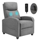 Massage Chair, Adjustable Feature for Adults, Fabric Recliner Sofa with Padded Seat Backrest for Home Theater, Living Room and Bedroom?Grey