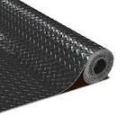 grandroad auto 8x20 ft garage floor mat, 2.8mm thickened flooring roll for under car diamond plate pvc rubber mat with 20 pcs tapes, non-slip floor mat for garage, warehouse, gyms, trailer, black