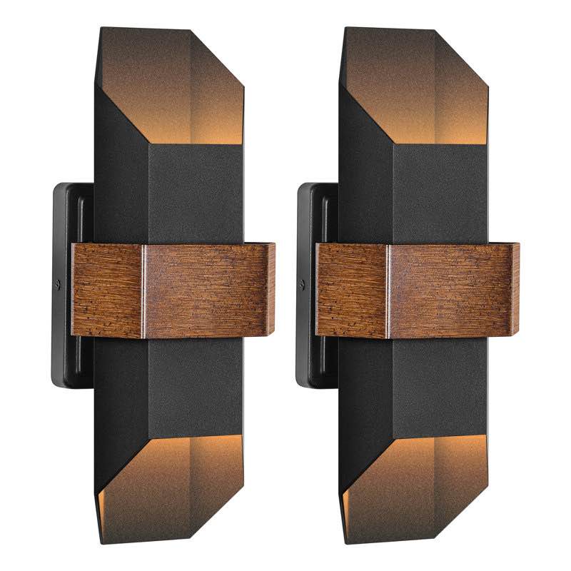 Almantas Wrought Iron LED Outdoor Wall Lights Wall Scones (Set of 2)