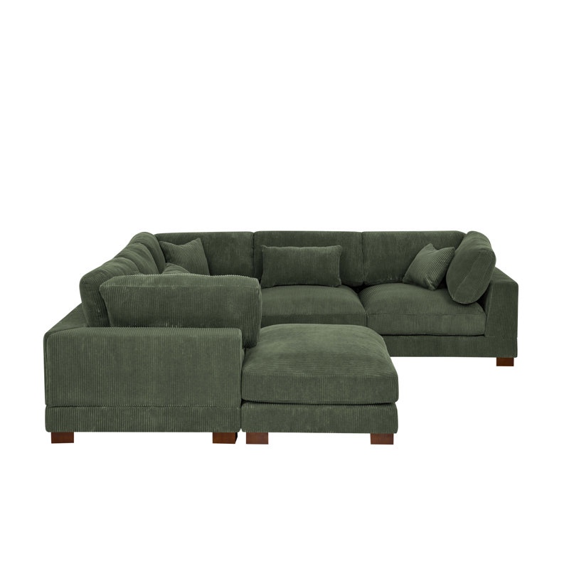 (incomplete pickup 1 box only ) Middale Modular Sectional Dark Green Corduroy