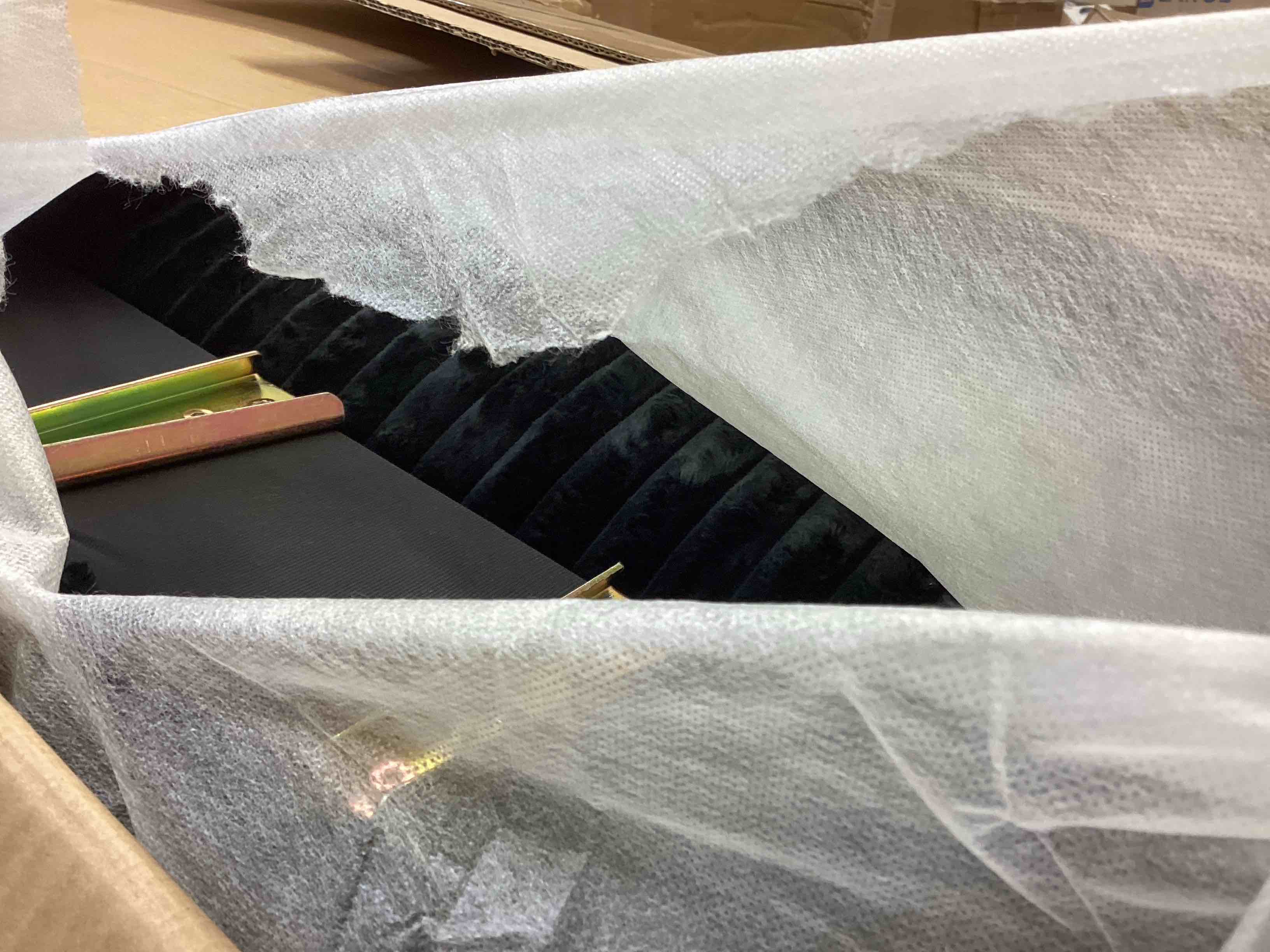 Condition photo showing Good Condition for (incomplete pickup box 2 of 5 only ) Marshmallow Black Oversized Sectional (right armless loveseat only) 