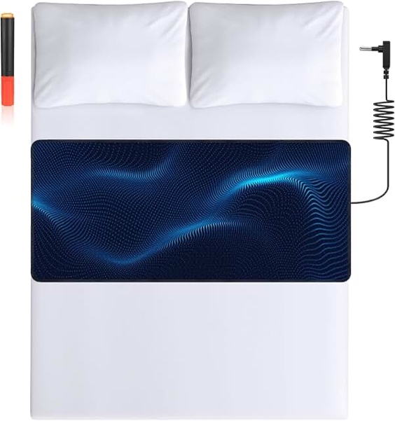 grounding mat for sleep, energy, pain relief, inflammation, balance, wellness. earth connected therapy. indoor grounding at home, office, work. 60” x 51”