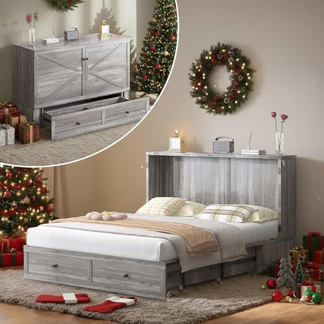 Murphy bed full size ,grey ( incomplete one box of two only)