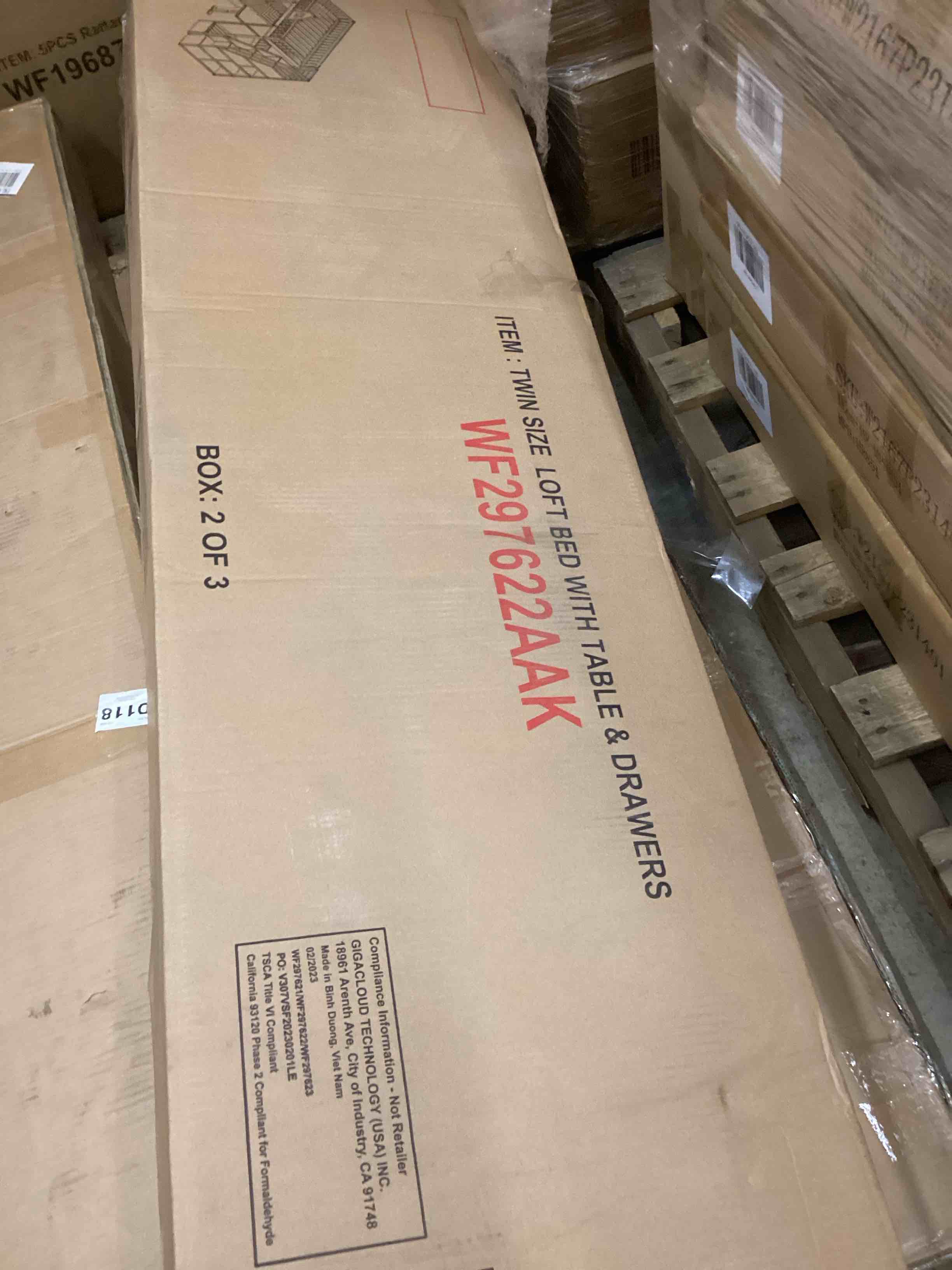 Condition photo showing New/Like New for Haideh Kids Bunk Bed with Drawers (incomplete 1 box of 3 only)