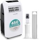 serenelife small air conditioner portable 12,000 btu with built-in dehumidifier - portable ac unit for rooms up to 550 sq ft - remote control, window mount exhaust kit