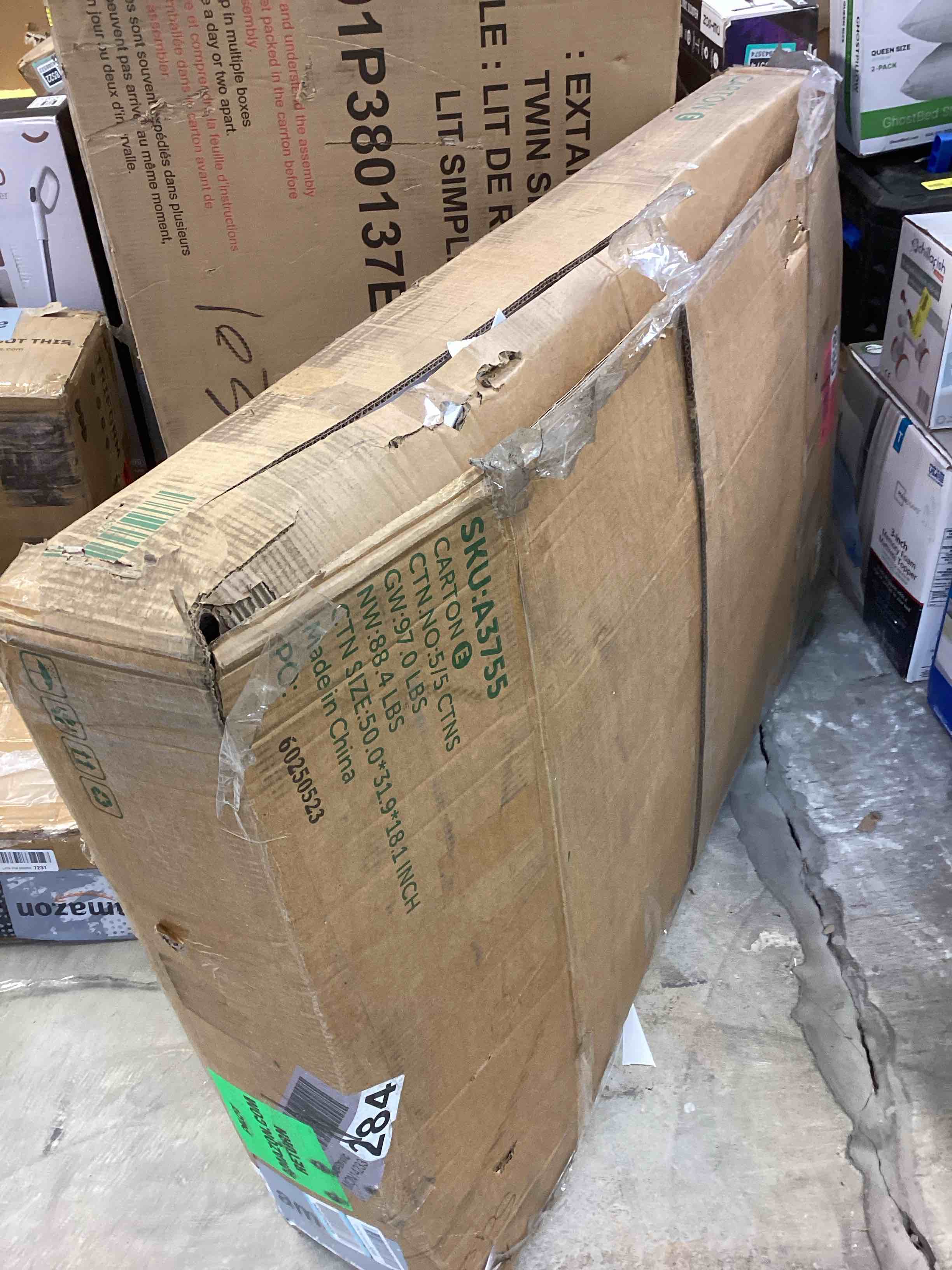 Condition photo showing As Is for Black 6 Drawer Dresser for Bedroom, 15.3" D x 47.2" W x 32.3" H in Simply Modern Chest of Drawers, Wood Storage Double Dresser with Deep Drawers for Living Room, Hallway Entryway, Black