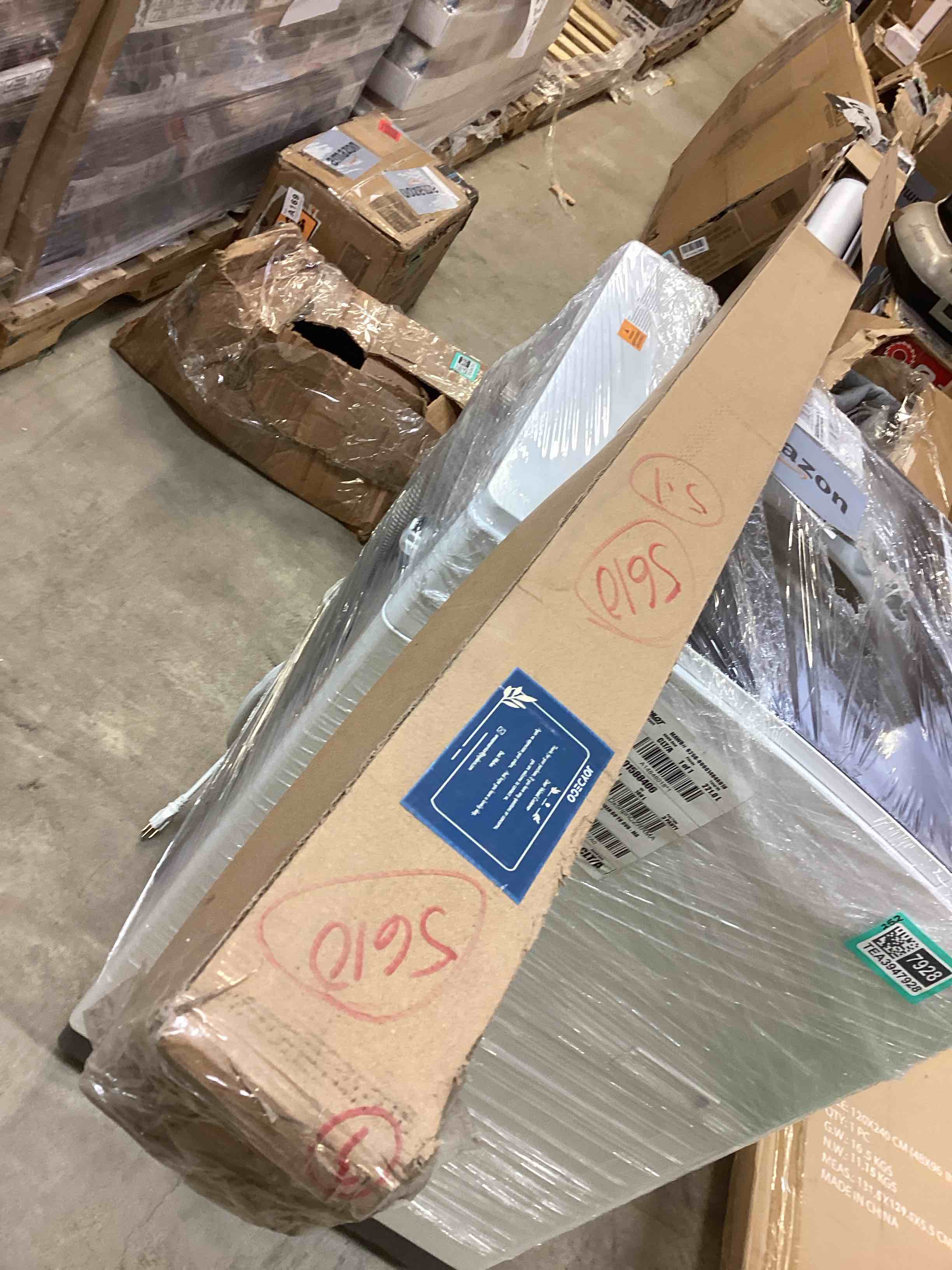 Condition photo showing As Is for Joydeco No Drill No Tools Blackout Shades, Free-Stop Cordless Roller Shades, Thermal Insulated Blinds for Indoor Windows, Easy Install Window Blinds for Home and Office (White, 34" W X 75" H)