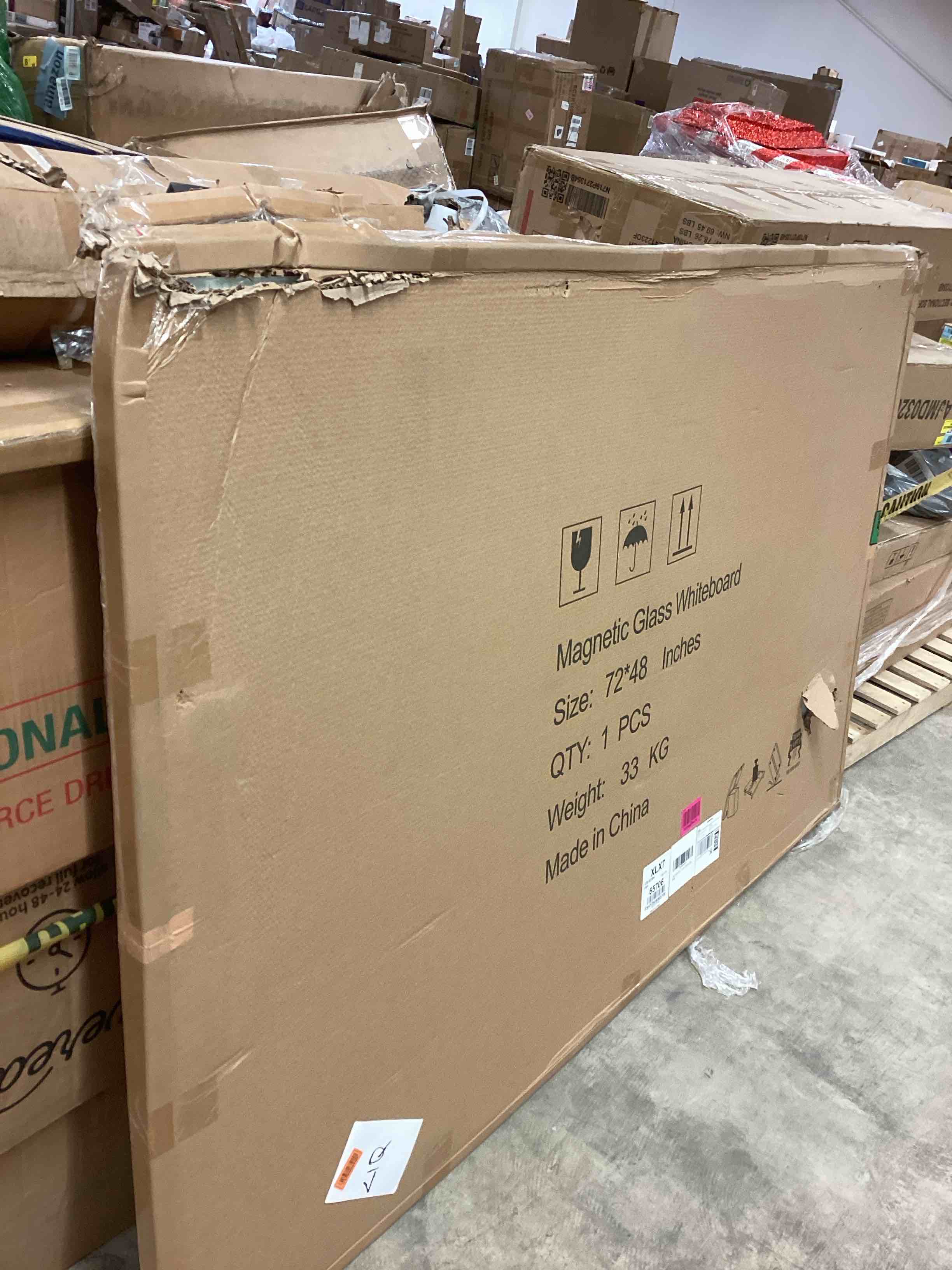 Condition photo showing item condition for Glass Whiteboard 6'x 4', Magnetic Dry Erase Board, Large Framless Glass White Board for Wall Office School Home