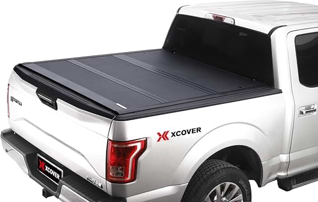 Xcover Low Profile Hard Folding Truck Bed Tonneau Cover, Compatible with 2019 2020 2021 2022 2023 2024 Chevrolet Silverado/GMC Sierra 1500 5.8 Ft Bed