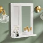 Goggin Bathroom White Wall Mirror with Shelf