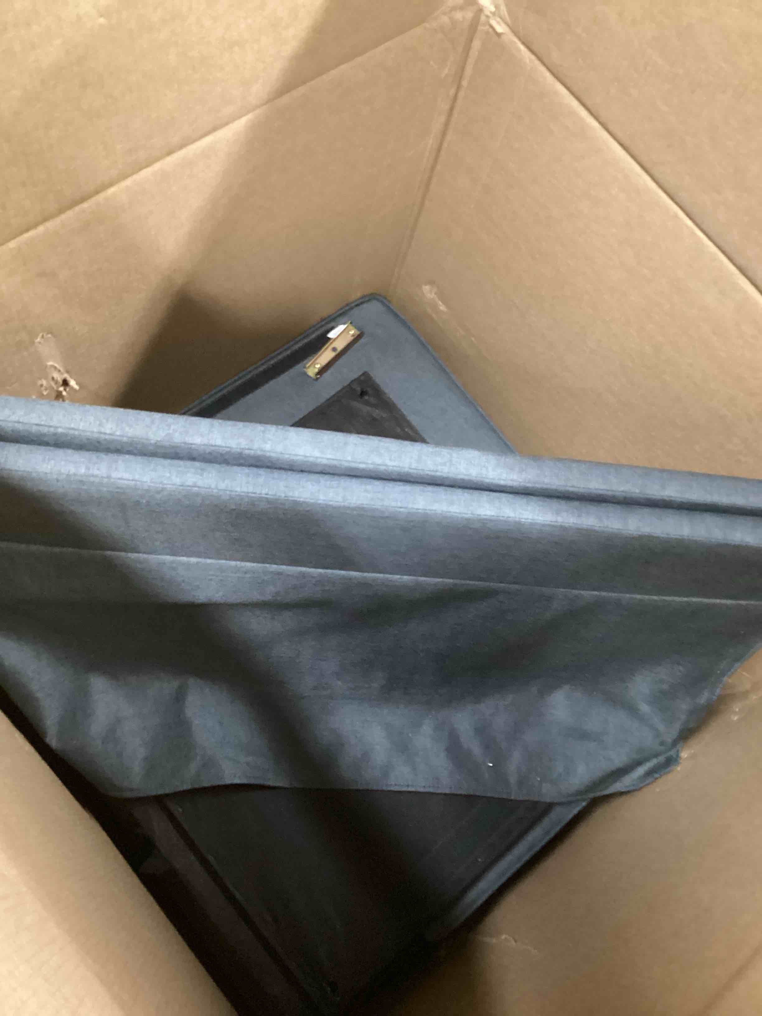 Condition photo showing As Is for Jaydie 78" Upholstered Sofa Couch Dark Grey linen (incomplete missing boxes) )