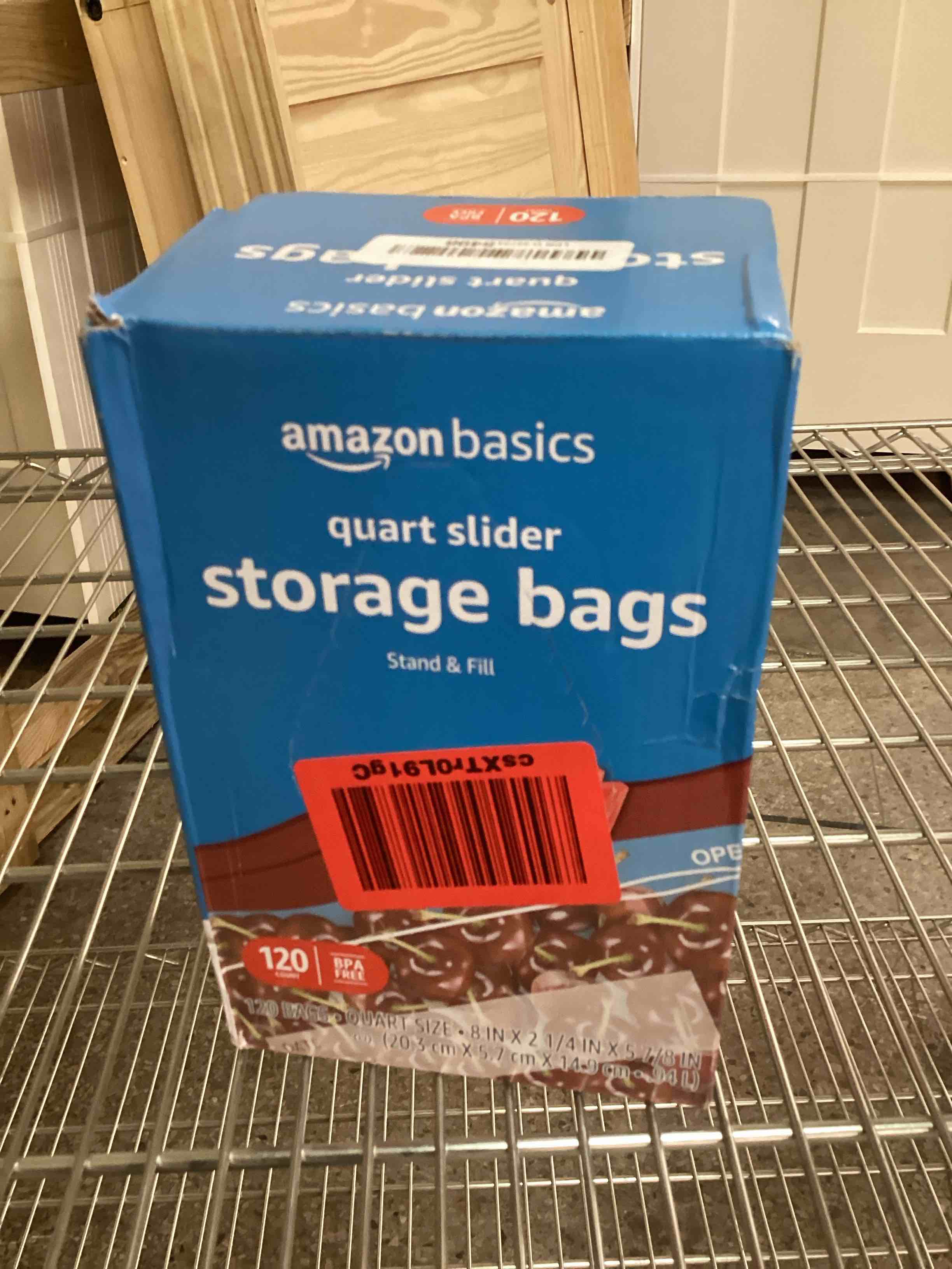 Condition photo showing New/Like New for Amazon Basics Slider Quart Food Storage Bags, BPA Free, 120 Count (Previously Solimo) Quart (120 Count)