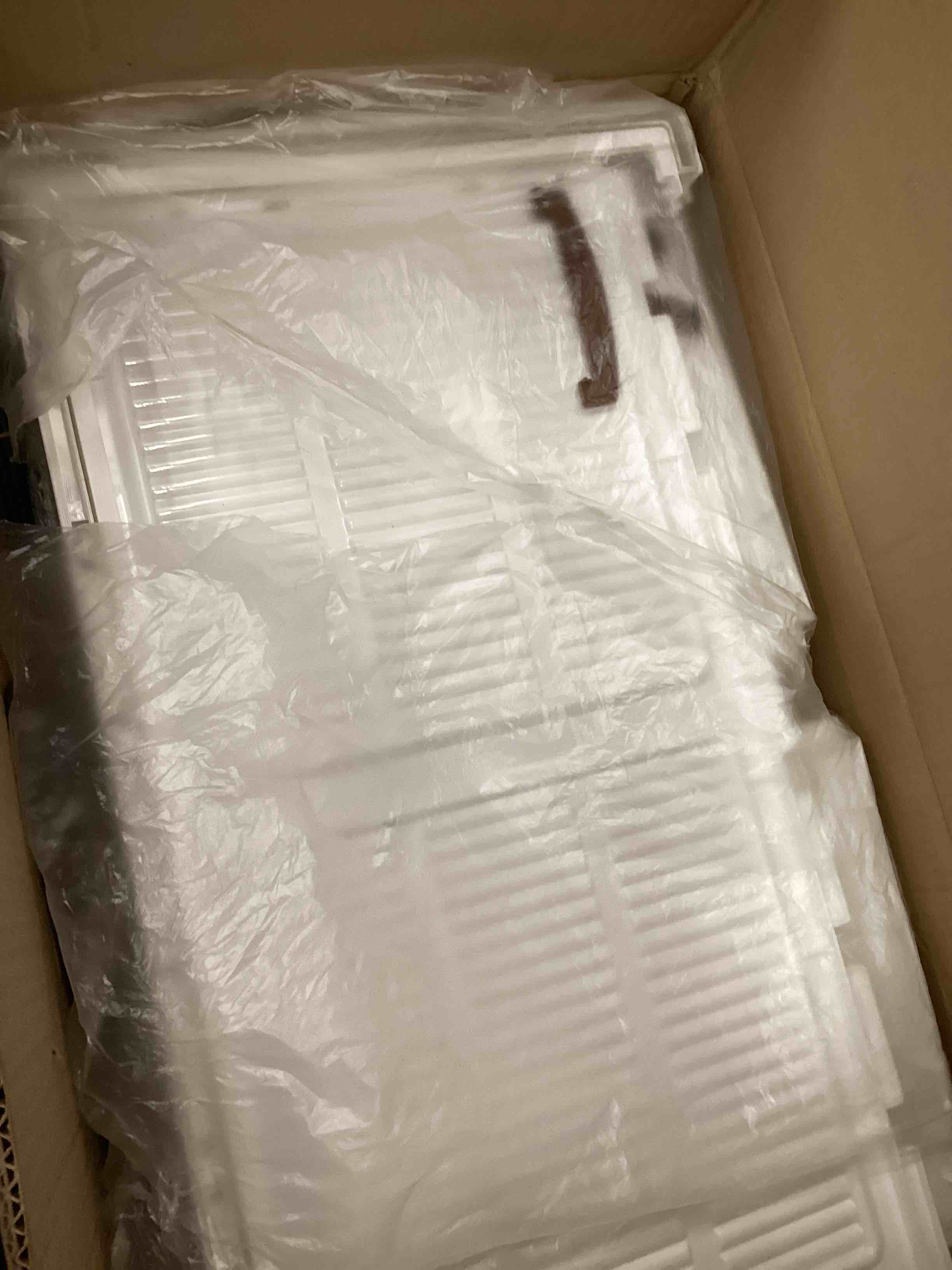 Condition photo showing As Is for Stackable Closet Storage Bins, Collapsible Clothes Organizers, Portable Wardrobe Closet with Lids and Doors, Movable Clothes Storage with Coat Hangers, White