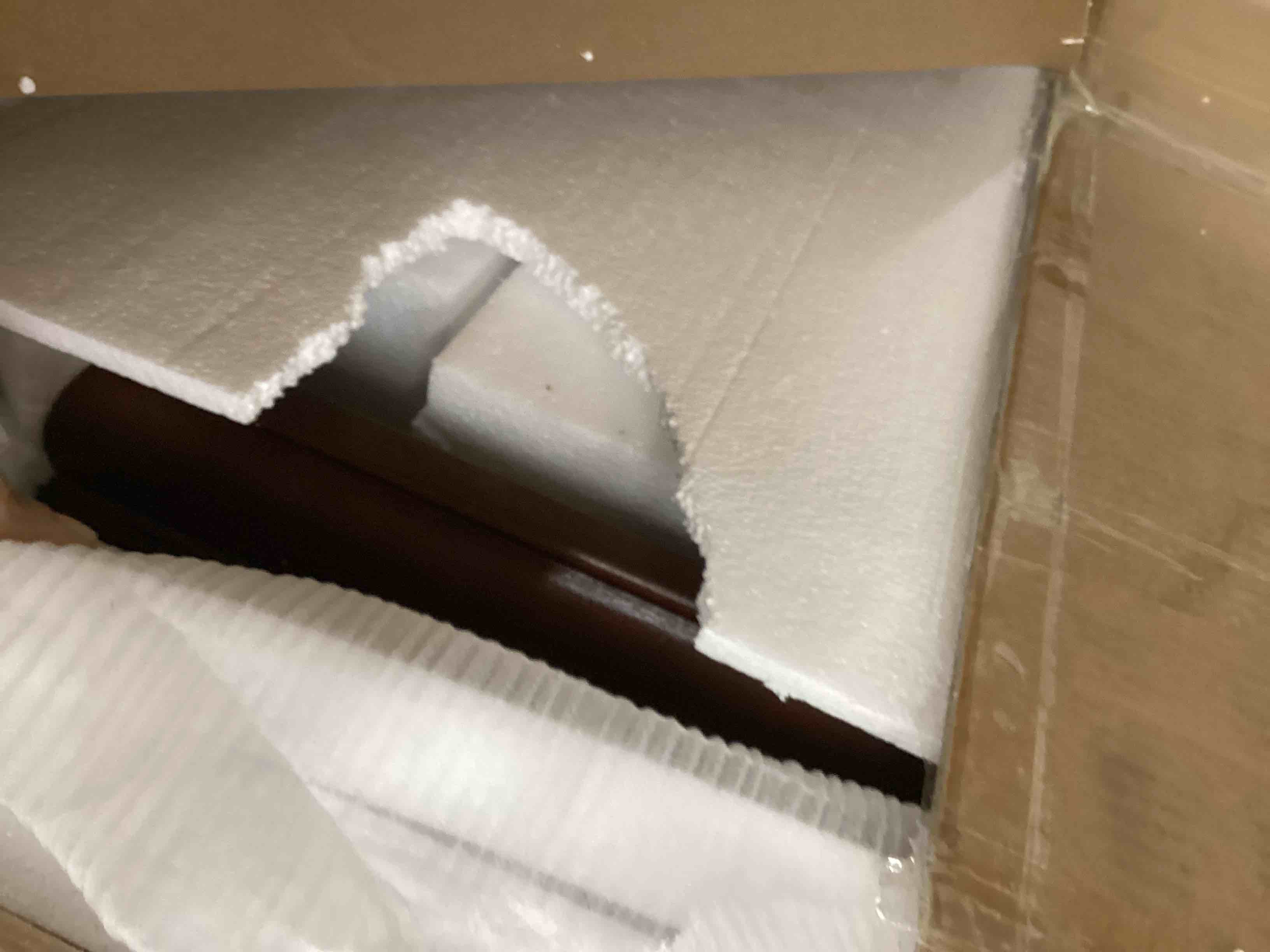 Condition photo showing Good Condition for LEEMTORIG Vintage Wood Coffee Table for Living Room, 47 inches Rectangular 2-Tier Coffee Tables with Storage Shelf, Traditional Mid Century Queen Anne Style Cocktail Table, Cherry Walnut KFZ-A1168-WD