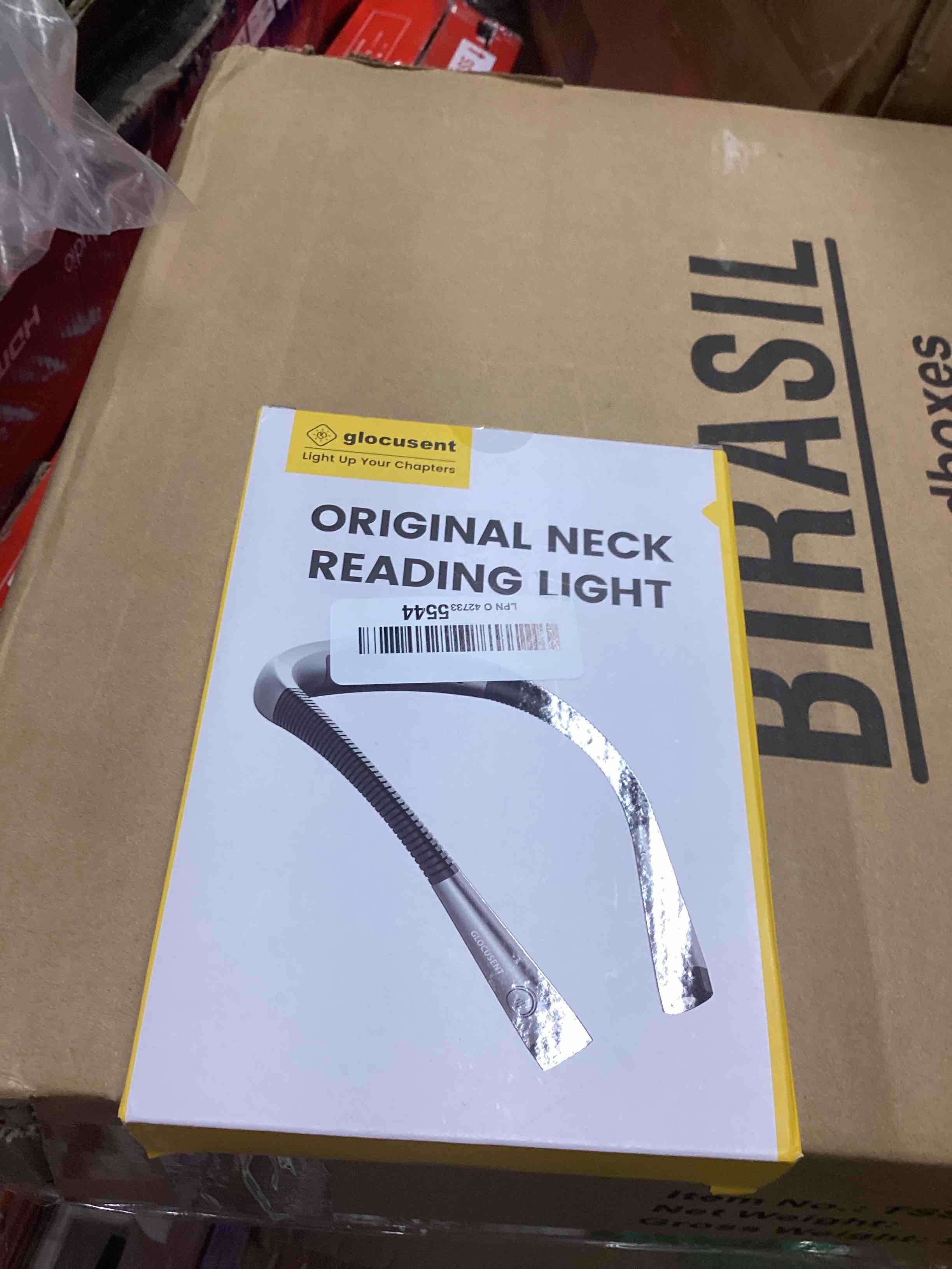 Condition photo showing New/Like New for Glocusent Book Light, 3-Color & 6-Brightness Reading Light, Bendable Neck Light, 80-hr Lasting Rechargeable Book Light, Perfect Reading Lights for Books in Bed, Knitting, Repairing, Book Lovers Gifts Standard-Medium Gray