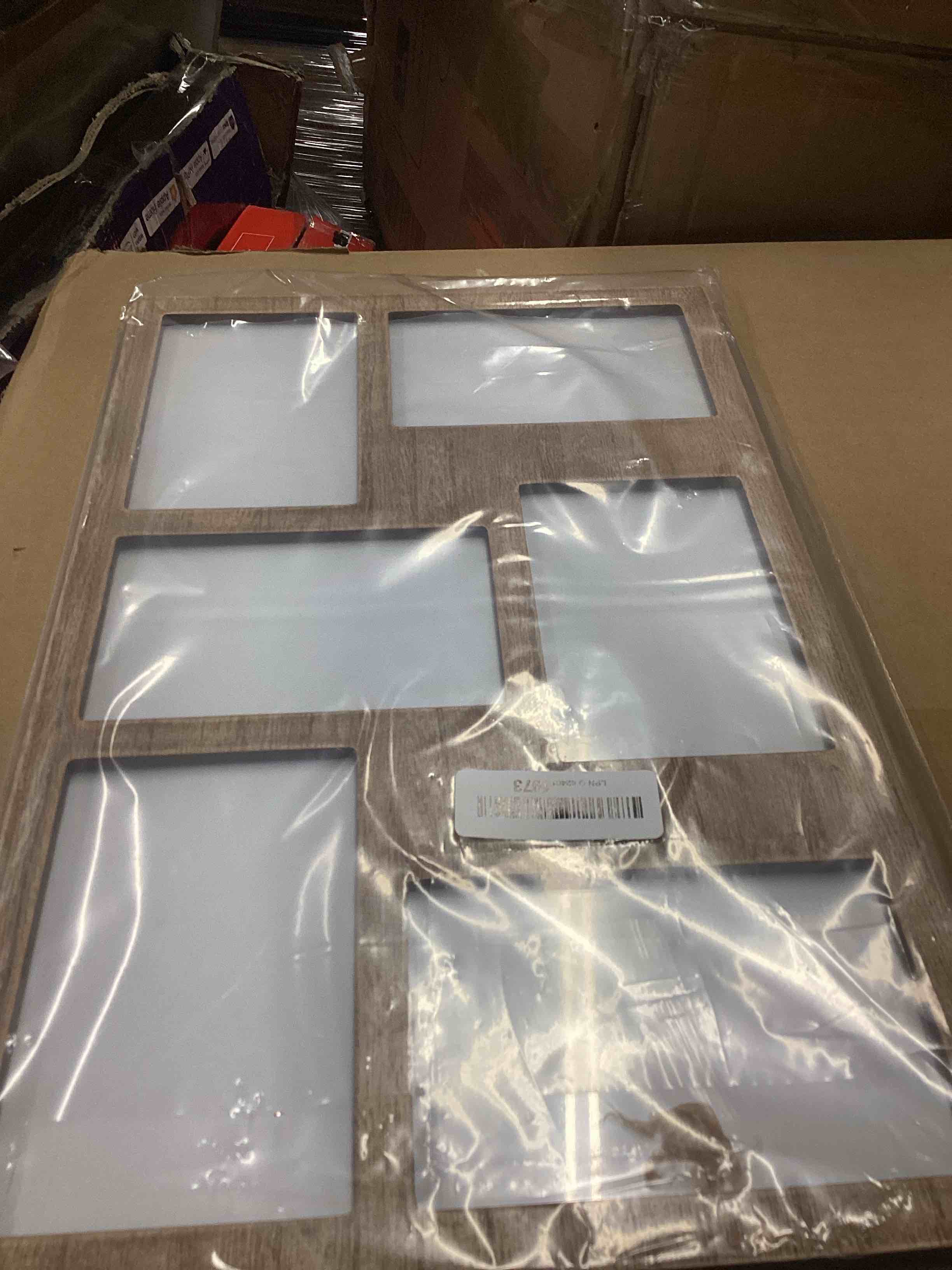 Condition photo showing New/Like New for YESKAY 6 Picture Frame Collage 4x6 for Wall Decor,6 Opening 4 x 6 Collage Photo Frames Rustic Brown Multiple Picture Frames with Real Glass 1 Pack(OD:11X17in) Rustic Brown 4x6 - 6 Opening(OD:11X17in)