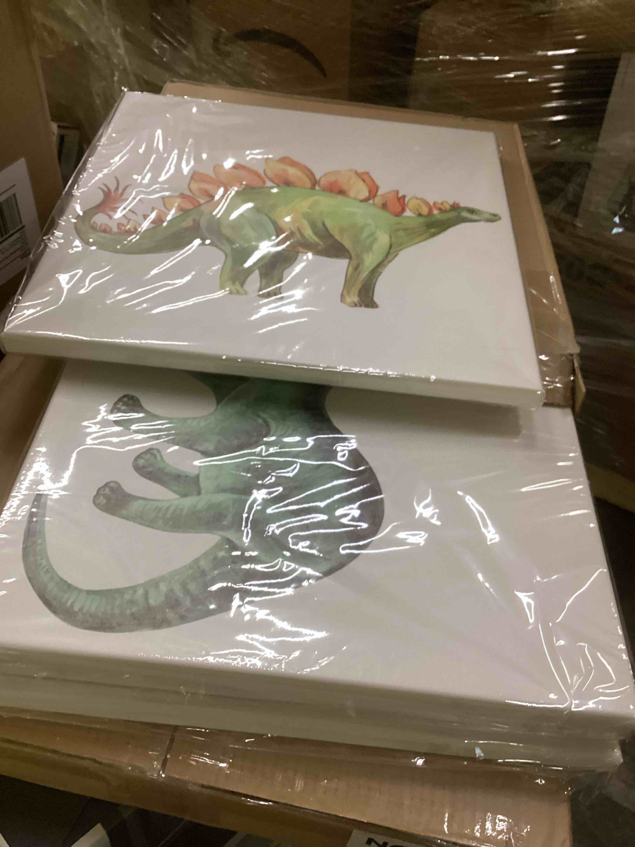 Condition photo showing New/Like New for Popuwall Dinosaur Wall Pictures Dinosaur Wall Art, Boys Room Canvas Wall Art, Dinosaurs Artwork for Boys Bedroom, Kids Girls Room Decoration