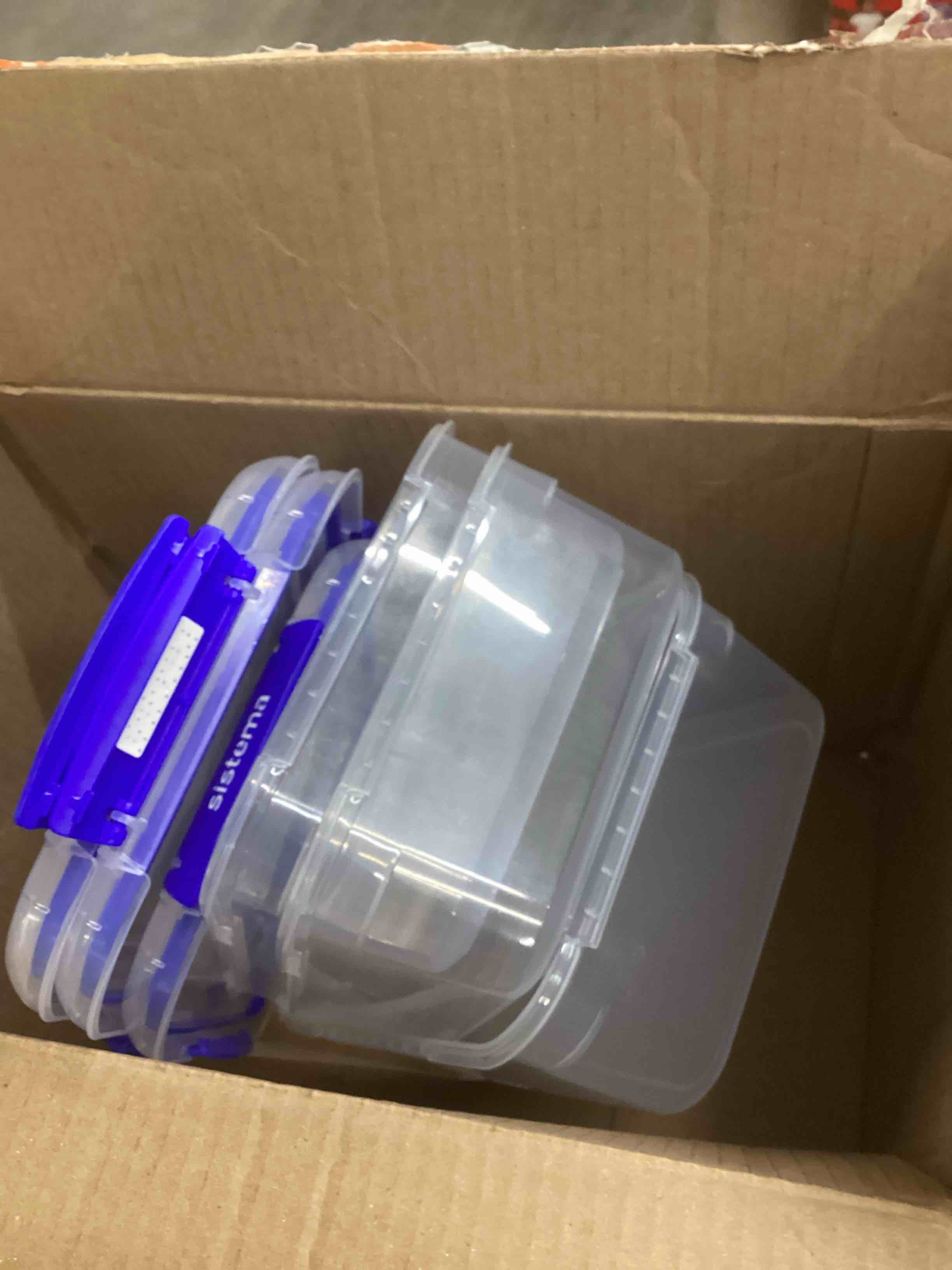 Condition photo showing New/Like New for Sistema KLIP IT PLUS Leakproof Food Storage Containers | 2.2 L | Airtight, Stackable & Nestable Meal Prep Containers with Lids | Lunch Boxes | BPA-Free | 3 Count, Blue