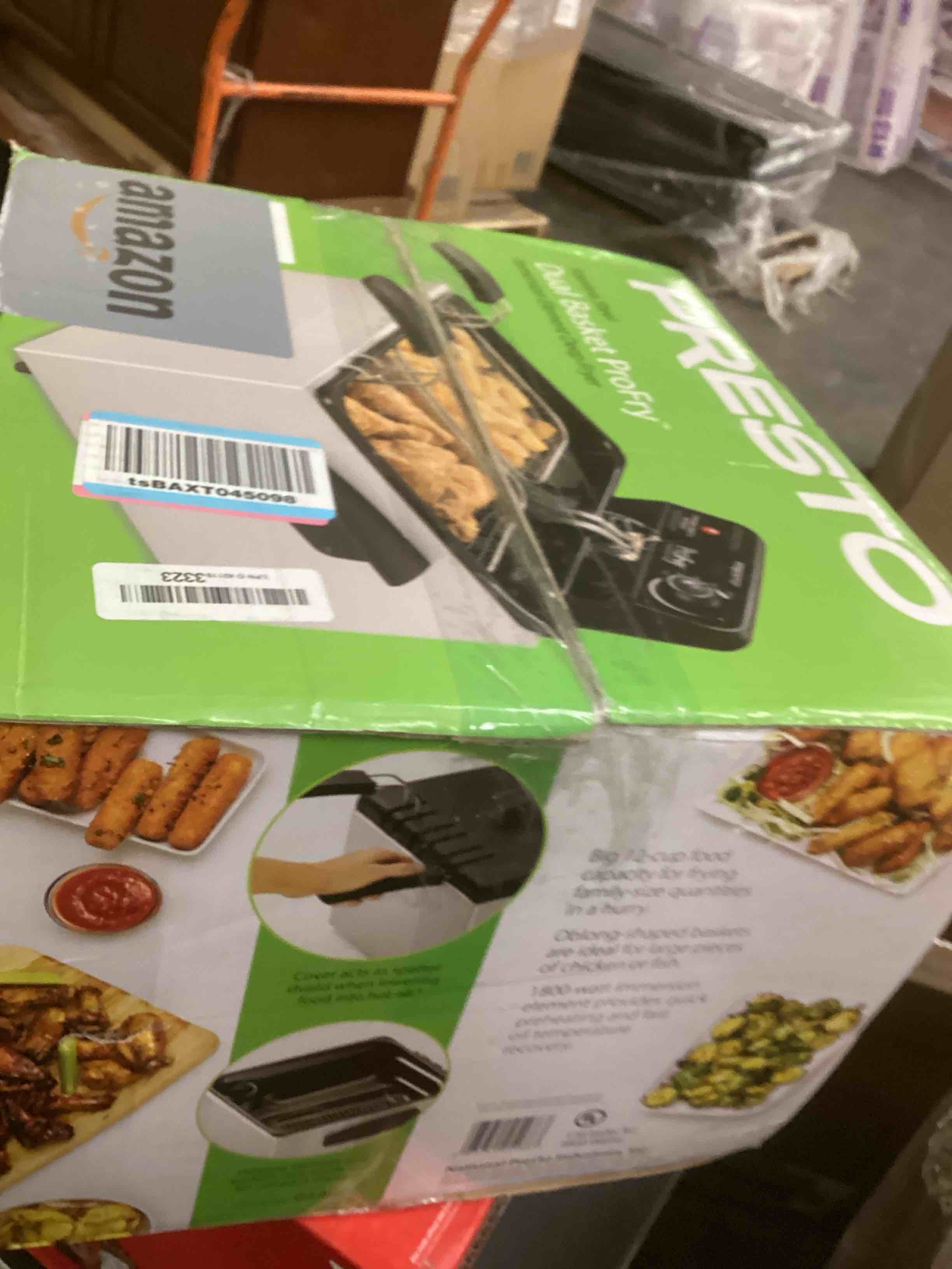 Condition photo showing As Is for Presto 05466 Stainless Steel Dual Basket Pro Fry Immersion Element Deep Fryer