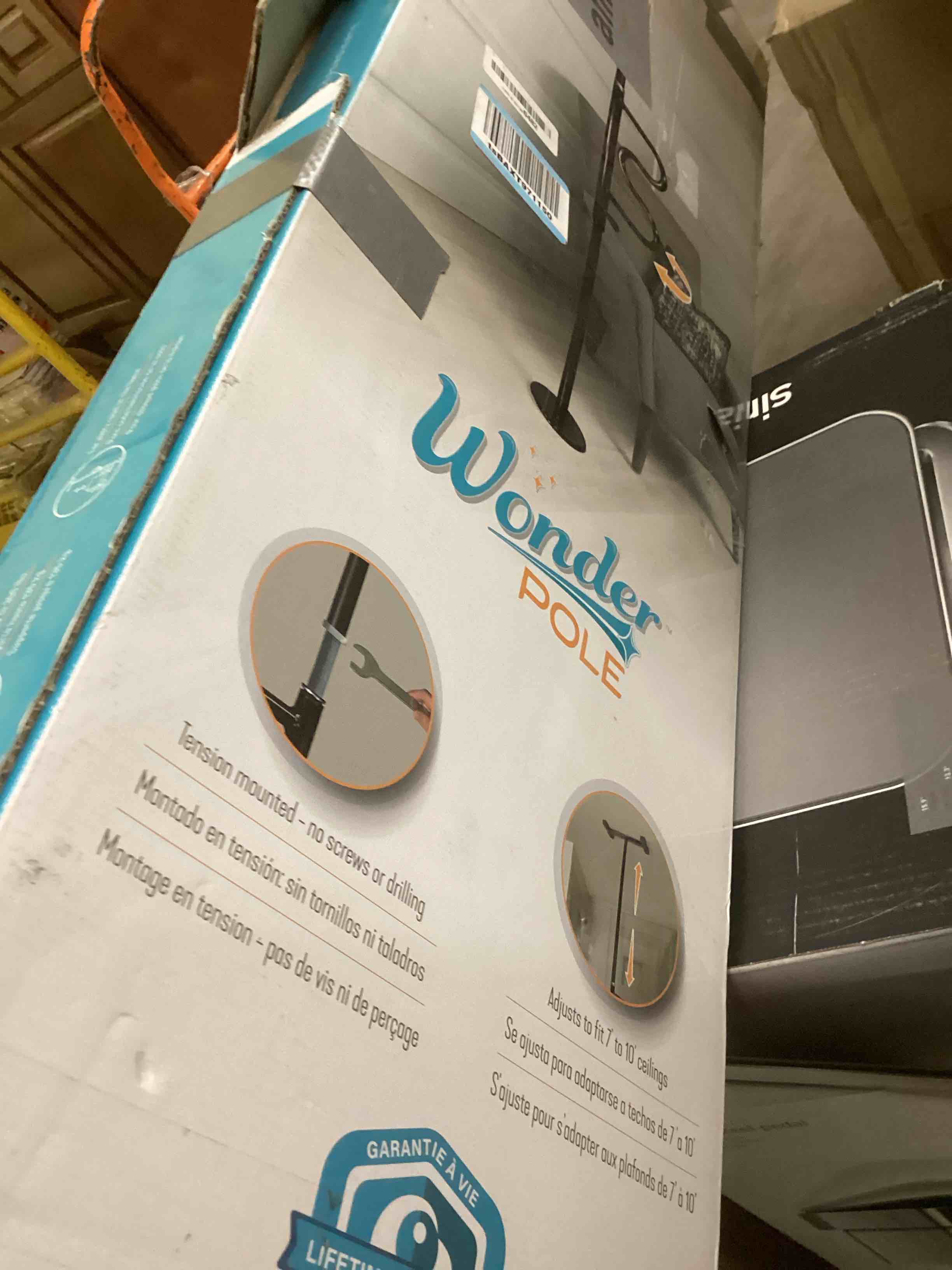 Condition photo showing Good Condition for Stander Wonder Pole, Security-Pole and Curve Grab Bar, Tension Mounted Floor to Ceiling Transfer-Pole for Seniors, Elderly Adults, Bathroom Safety Assist and Stability Rail, Black Metallic Black