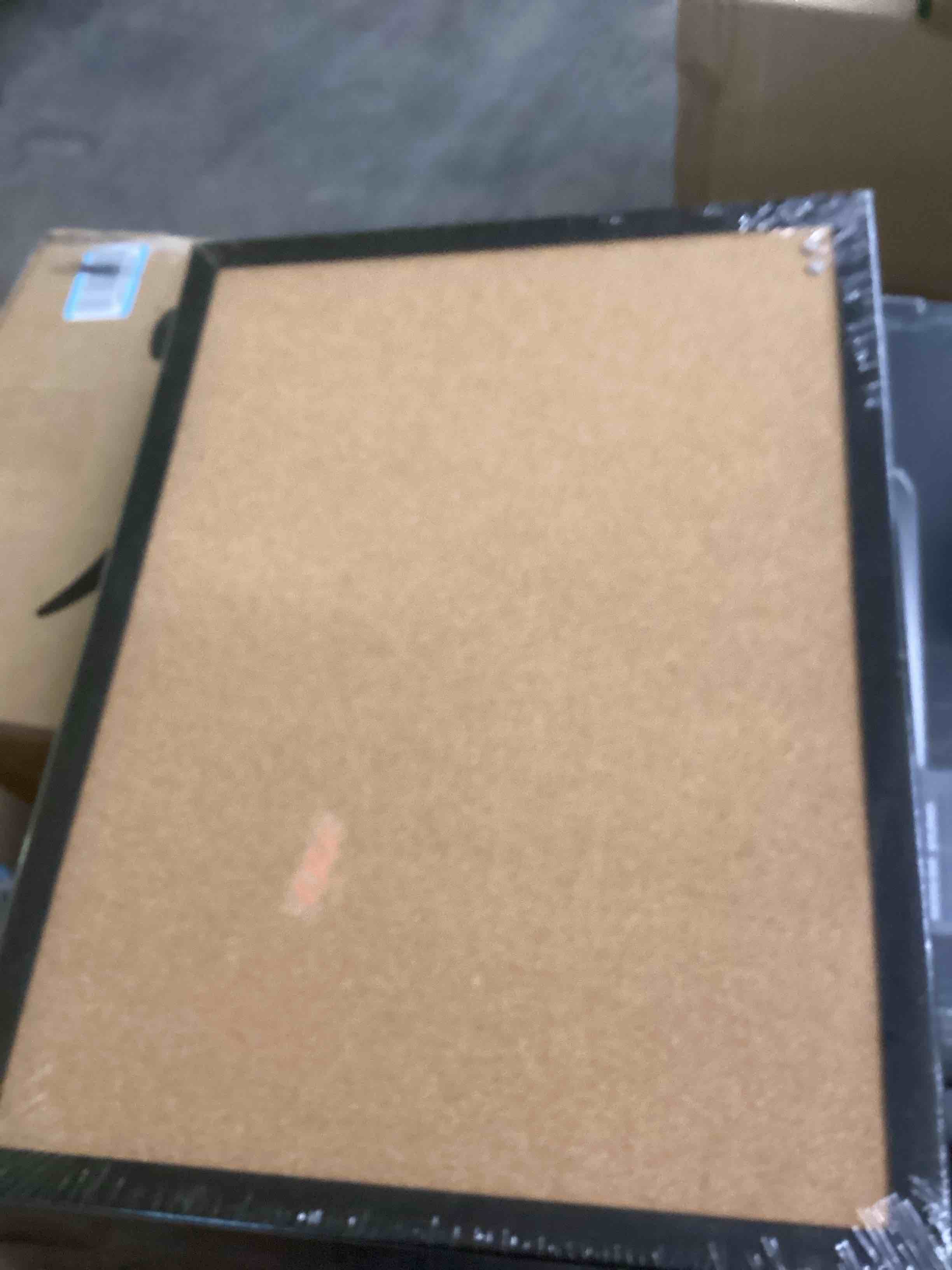 Condition photo showing New/Like New for 24" × 36" Cork Board Bulletin Board, Black Framed Corkboard, Black Oak Frame Corkboard, Vision Board and Decorative Hanging Pin Board 