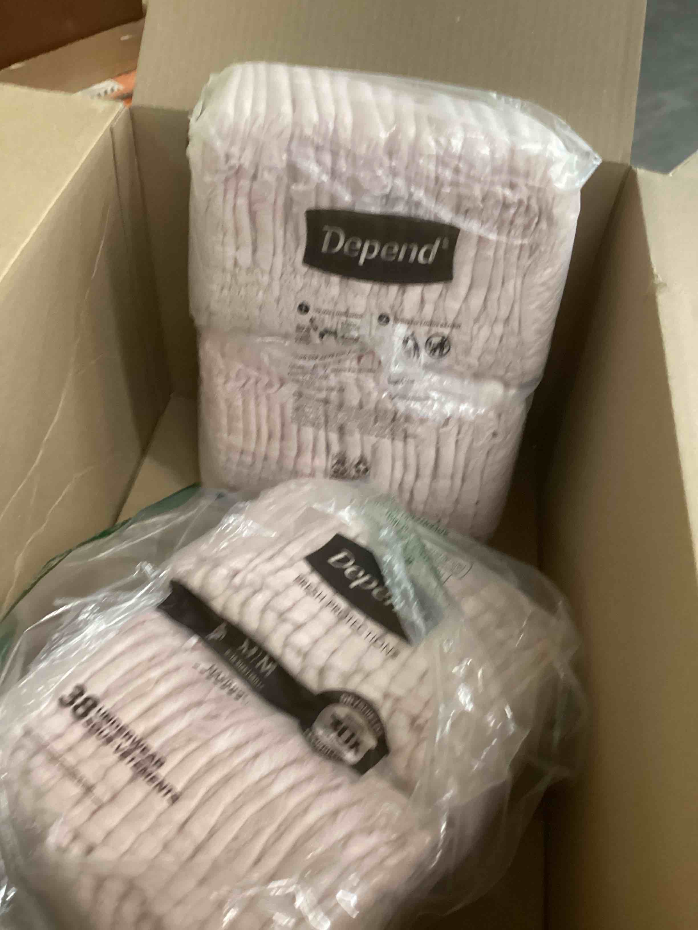 Condition photo showing Good Condition for Depend Fresh Protection Adult Diapers, Incontinence & Postpartum Bladder Leak Underwear for Women, Disposable, Maximum, Medium, Blush, 76 Count (2 Packs of 38), Packaging May Vary