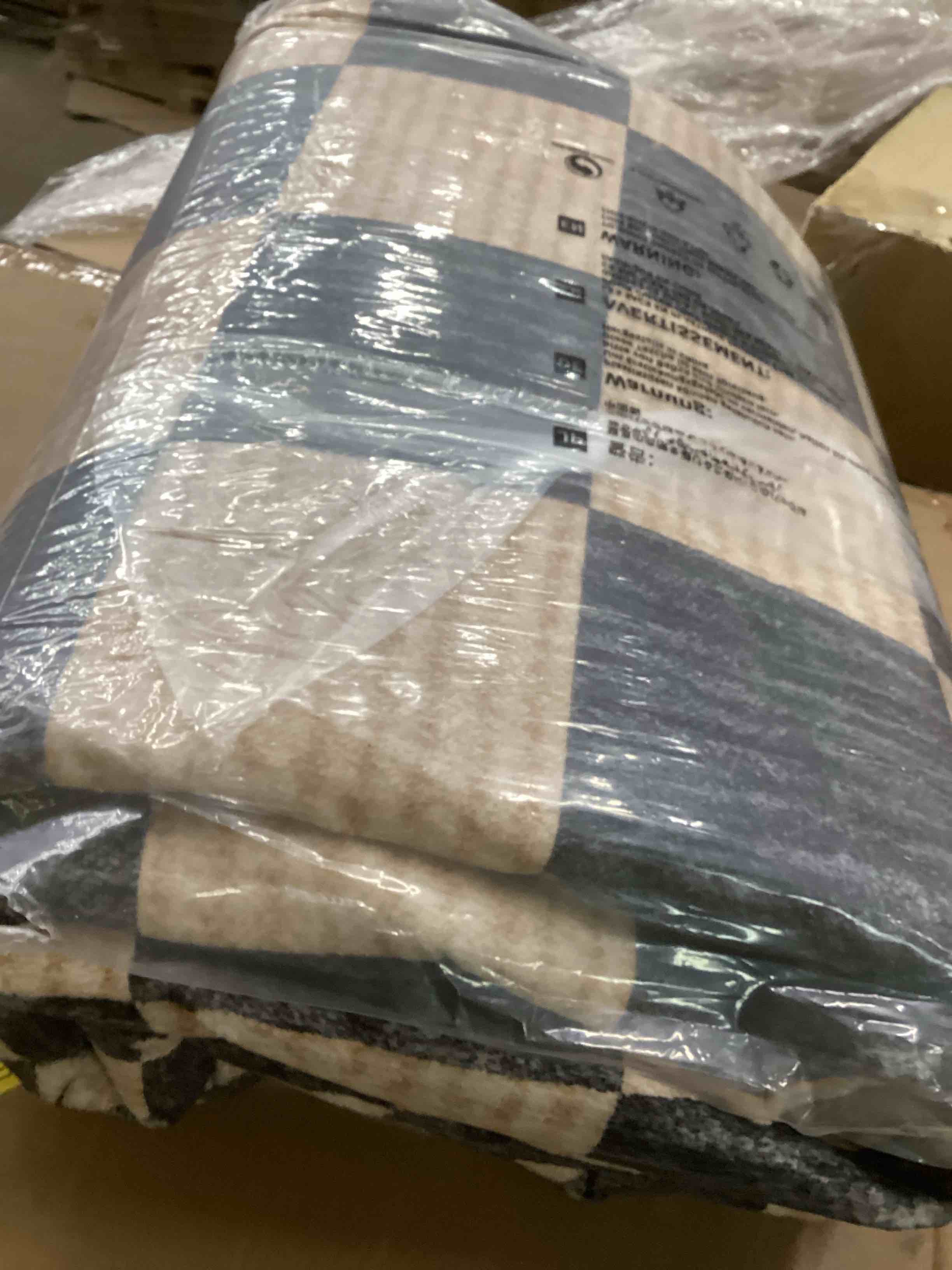 Condition photo showing New/Like New for LIVEBOX 8x10 Area Rugs for Living Room, Checkered Non-Slip Washable Rugs, Farmhouse Neutral Classic Geometric Pattern Large Boys Area Rug for Bedroom, Carpet for Dining Room Office (Black,8'x10') 8' x 10' (Rectangular) Black/Checkerboard