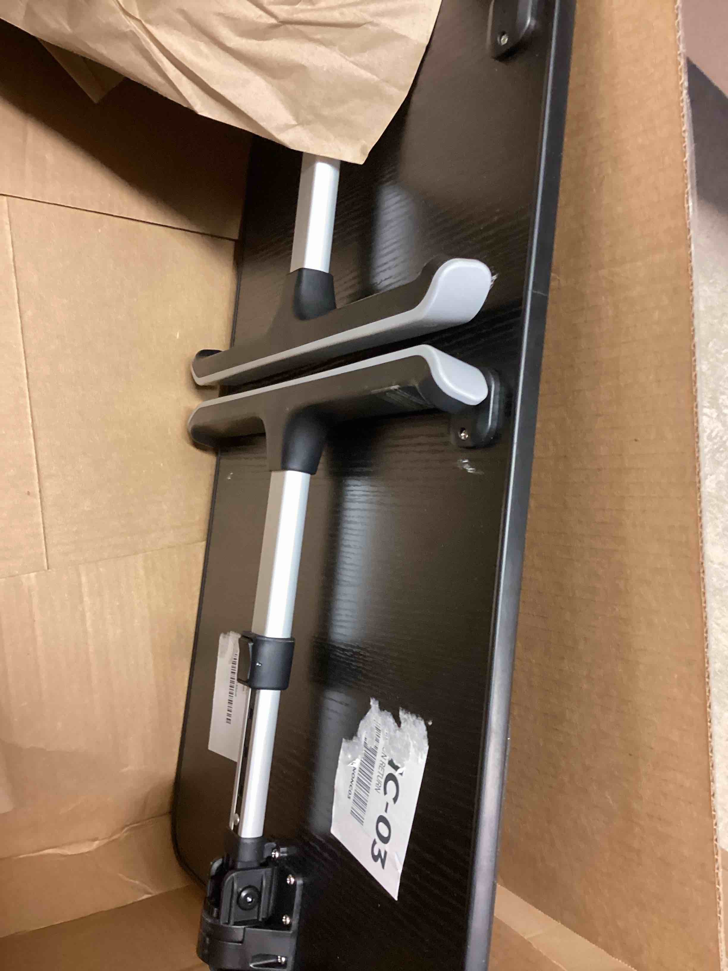 Condition photo showing As Is for Laptop Desk for Bed, SAIJI Lap Desks Bed Trays for Eating Writing, Adjustable Computer Laptop Stand, Foldable Lap Table in Sofa and Couch (23.6 x 13,Black) Black ?23.6 x 13 In