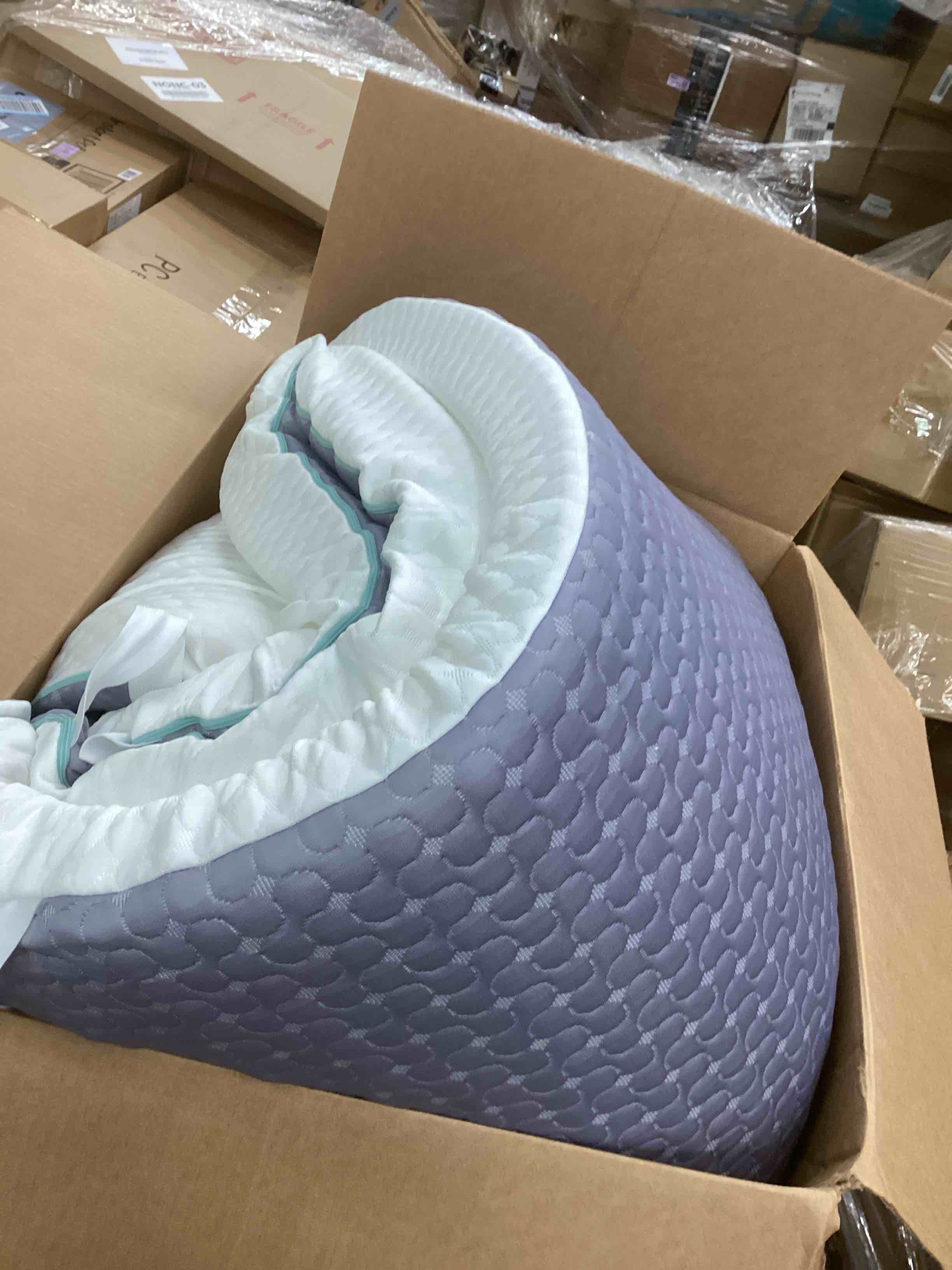Condition photo showing As Is for 3 Inch Mattress Topper for College Dorm, Memory Foam Bed Topper with Options for Back Pain Relief, Mattress Topper with 2-Sided Cover