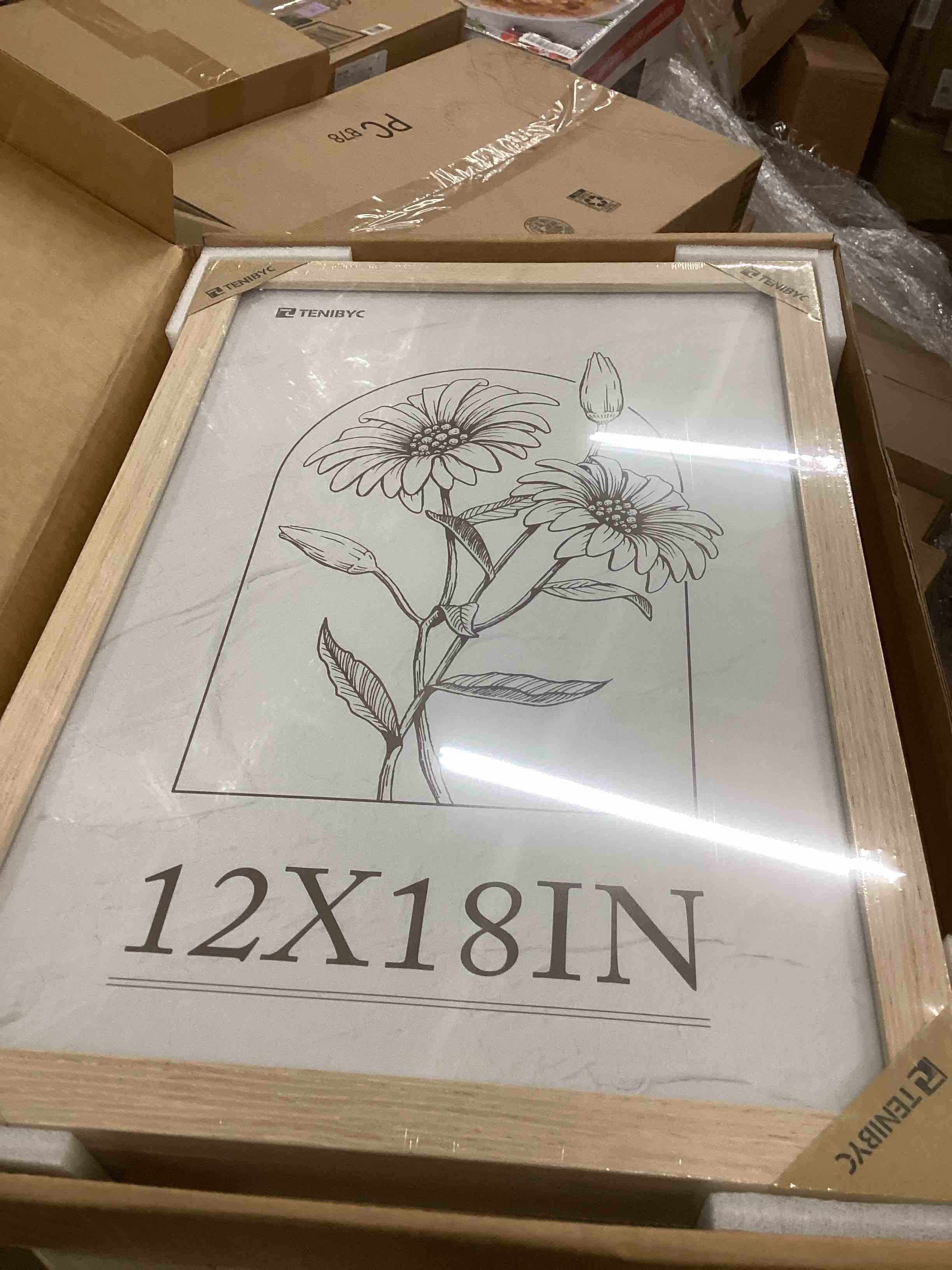 Condition photo showing New/Like New for 12x18 Poster Frames Set - 3 Pack - Natural Oak Wood - Tempered Glass - for Wall Photos, Family Memories, Posters & Puzzles, Home Decor Natural Oak 12 x 18