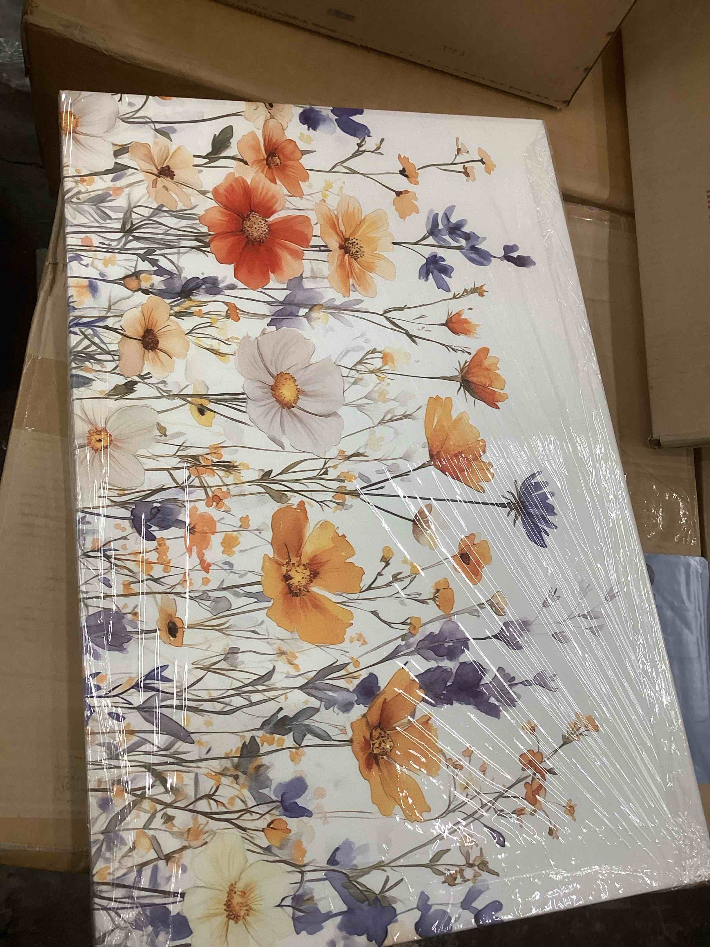 Condition photo showing New/Like New for imibcki Retro Botanical Floral Canvas Wall Art Framed Bright Painting Colorful Watercolor Print Vintage Flower Wall Decor Artwork Pastel Poster Serene Garden for Home Office Bathroom Modern Decor 16x24 Inches