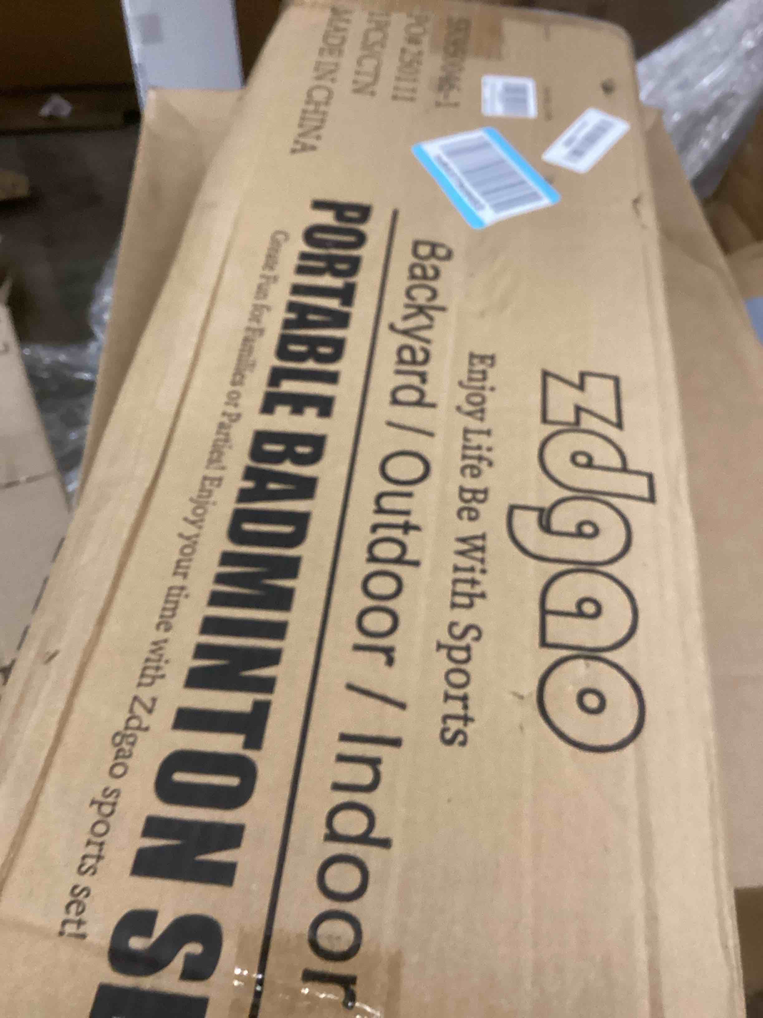 Condition photo showing New/Like New for Zdgao Badminton Sets for Backyards with Net | Portable Badminton Net with Winch System, Aluminum Badminton Rackets Set of 4, 3 Nylon Shuttlecocks, Boundary Line and Durable Carrying Bag (Blue & Green)