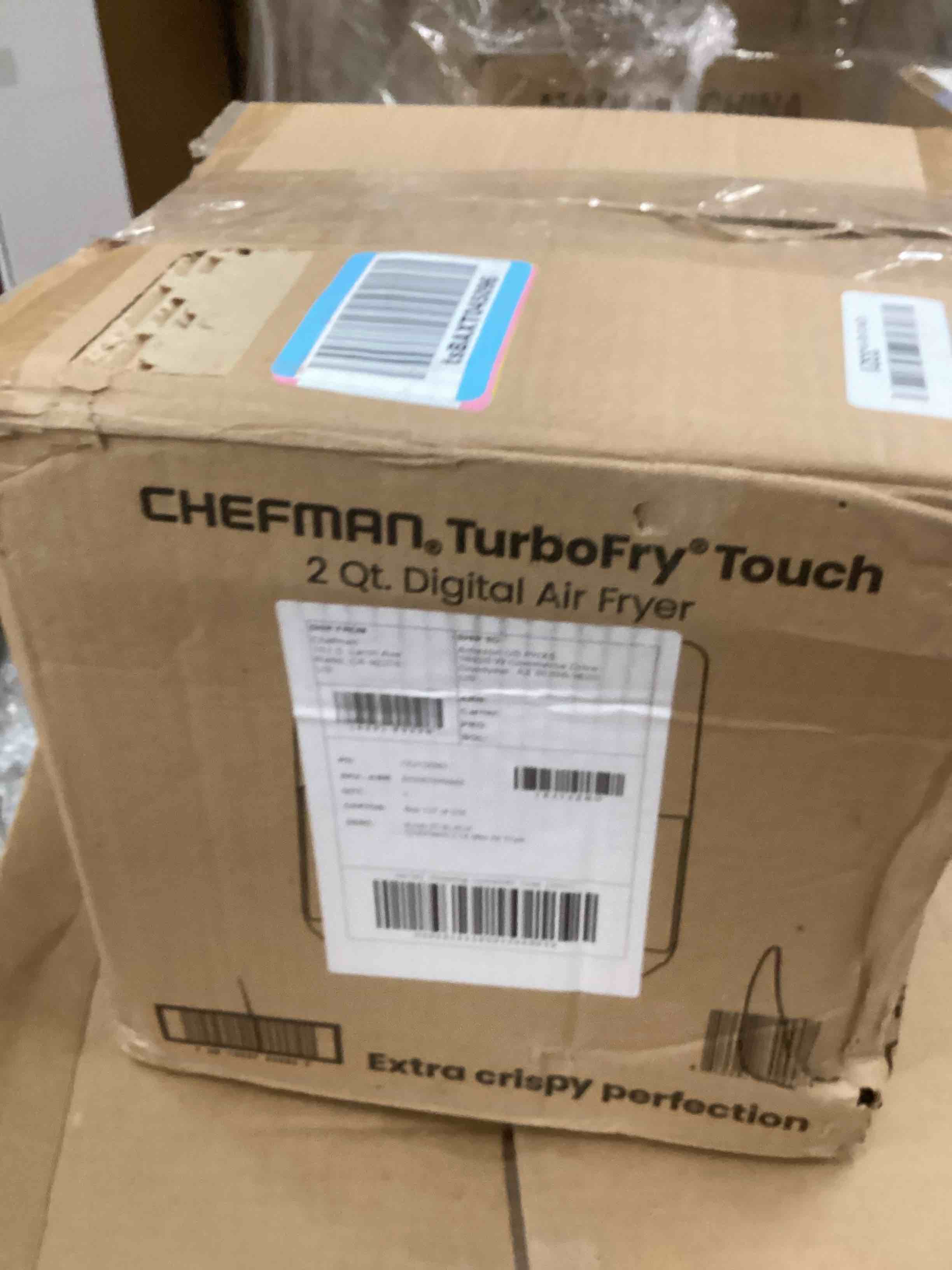 Condition photo showing As Is for Chefman 2 Qt Compact Air Fryer w/ Digital Display and Shake Reminder - Black  New