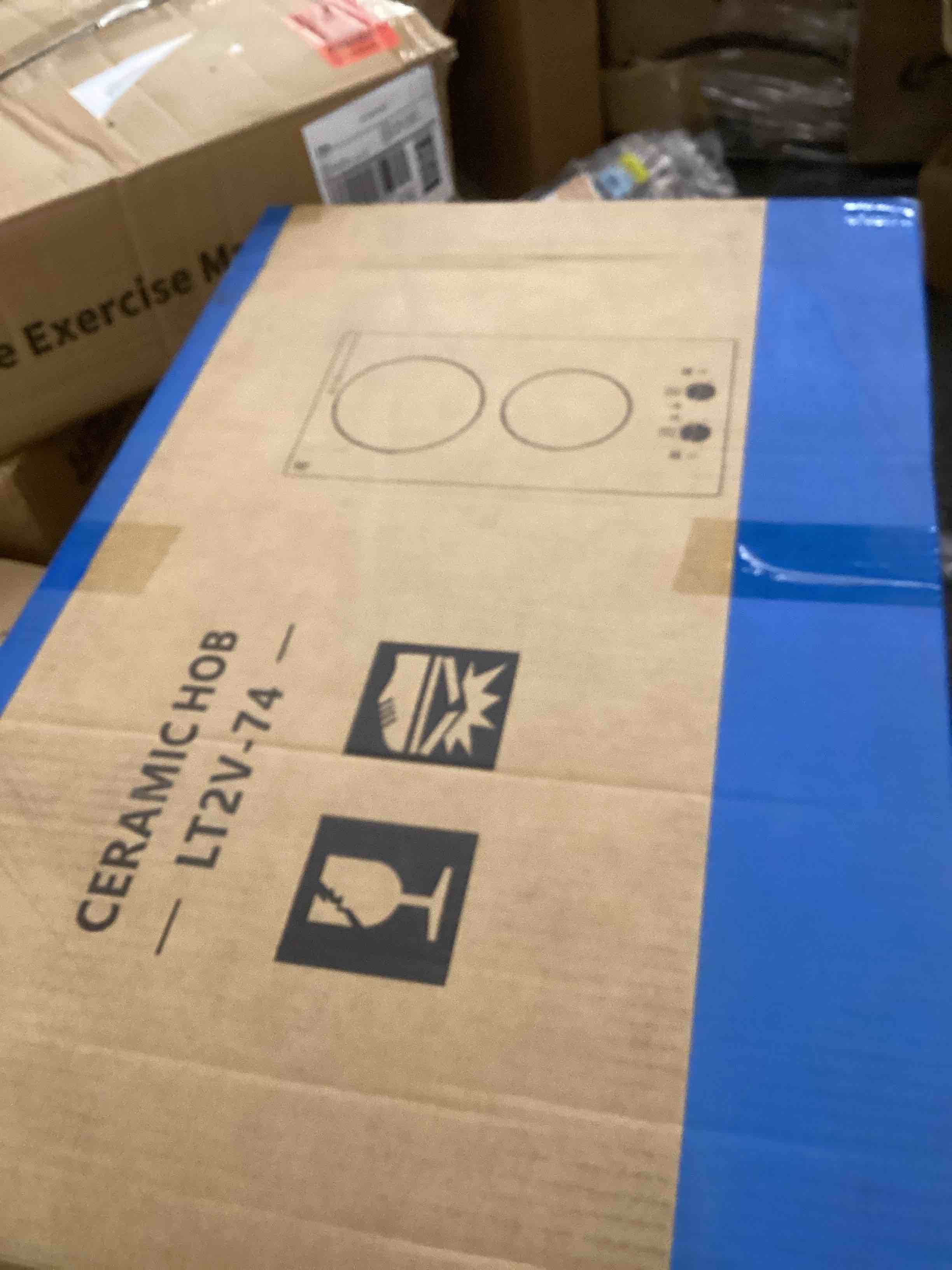 Condition photo showing New/Like New for 2 Burner Electric Cooktop 220-240V, 3000W Radiant Electric Stove Top with Built-in Design, 12 inch Knob Control Ceramic Cooktop with Safety Lock, 9 Level Power, Timer - Hard Wire