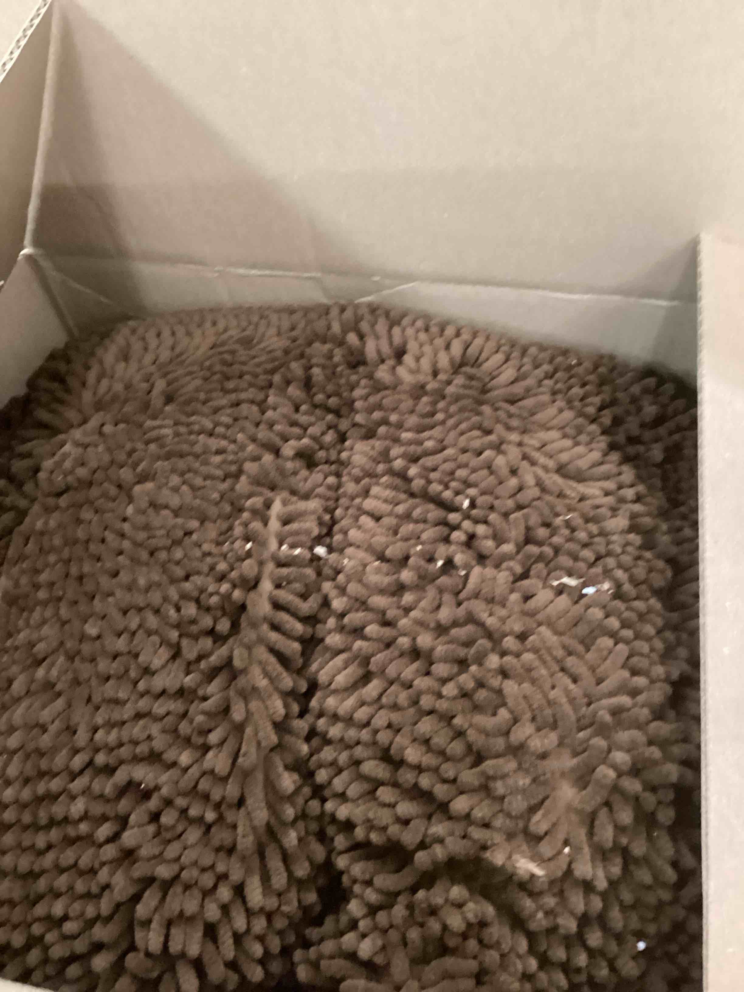 Condition photo showing As Is for Muddy Mat® Cloud K-9 Bed for Dogs & Cats, Soft & Relaxing Donut Dog Bed, Chenille Material, Removable Cover, Washable & Dryer Safe–Brown Large(40'x40')