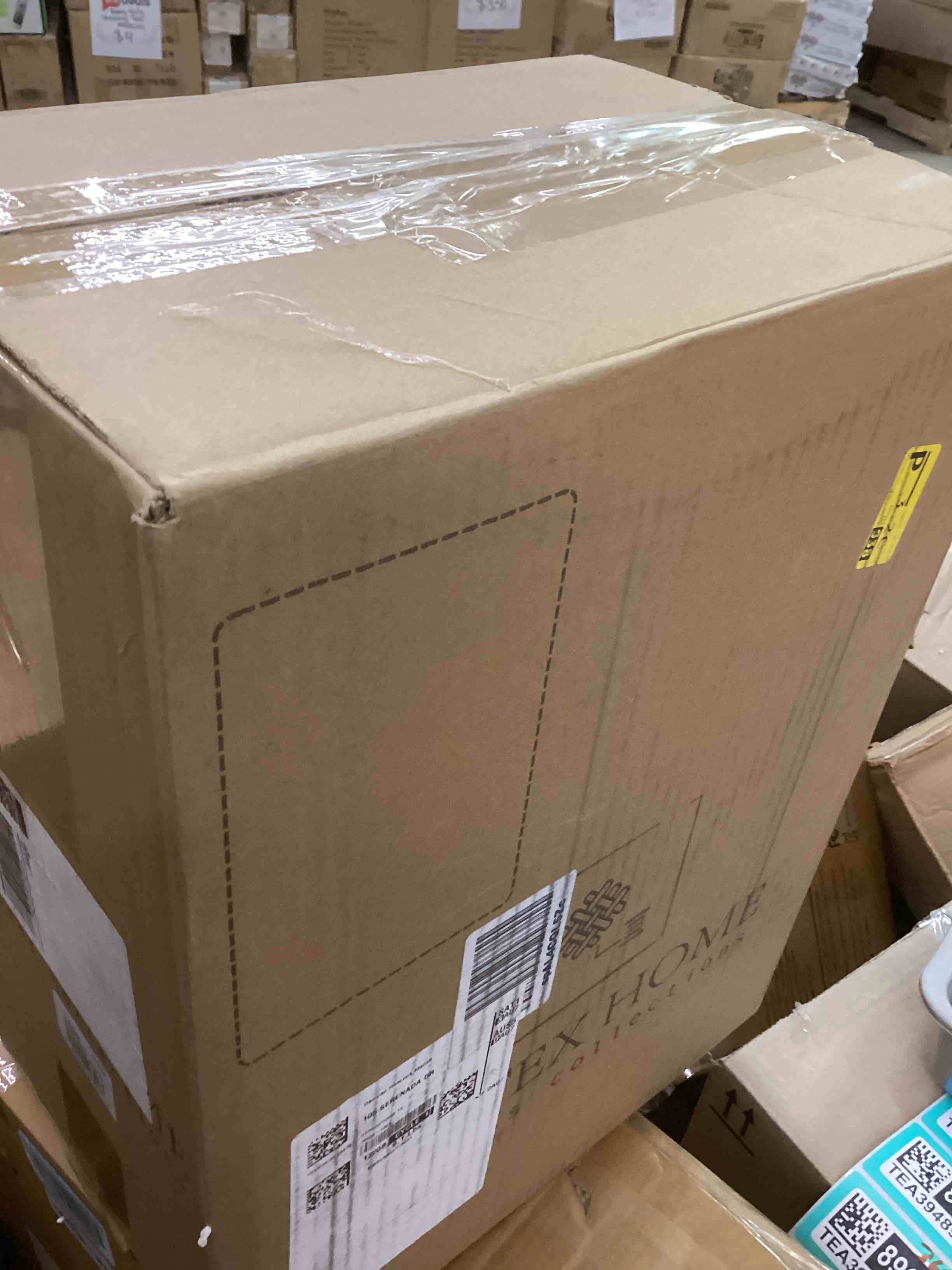 Condition photo showing New/Like New for Levtex Home - Yuletide Quilt Set - King/Cal King Quilt (106x92in.) + Two King Pillow Shams (36x20in.) - Christmas Holiday Script - Red and Cream - Reversible - Cotton